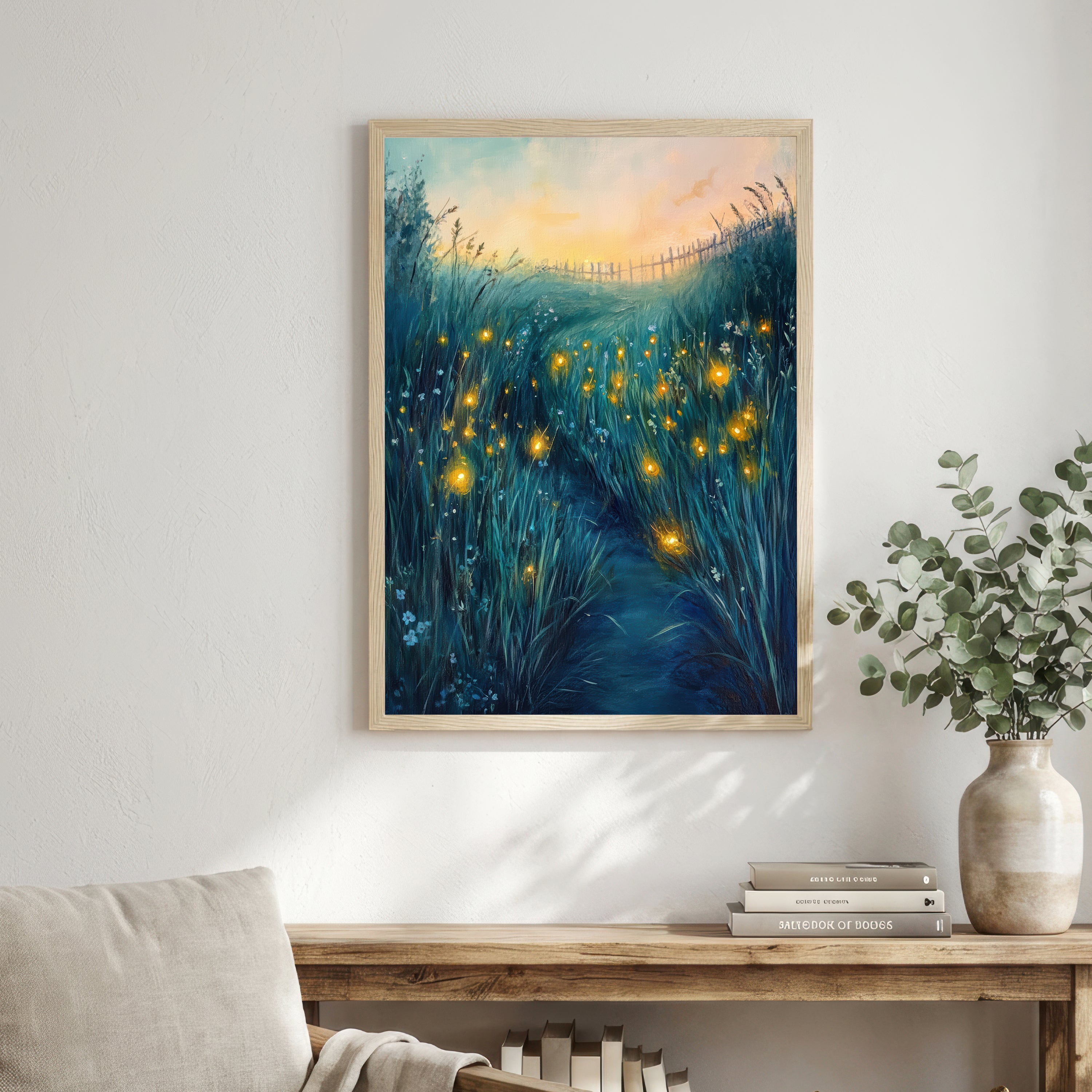 Firefly Meadow Twilight Art Print