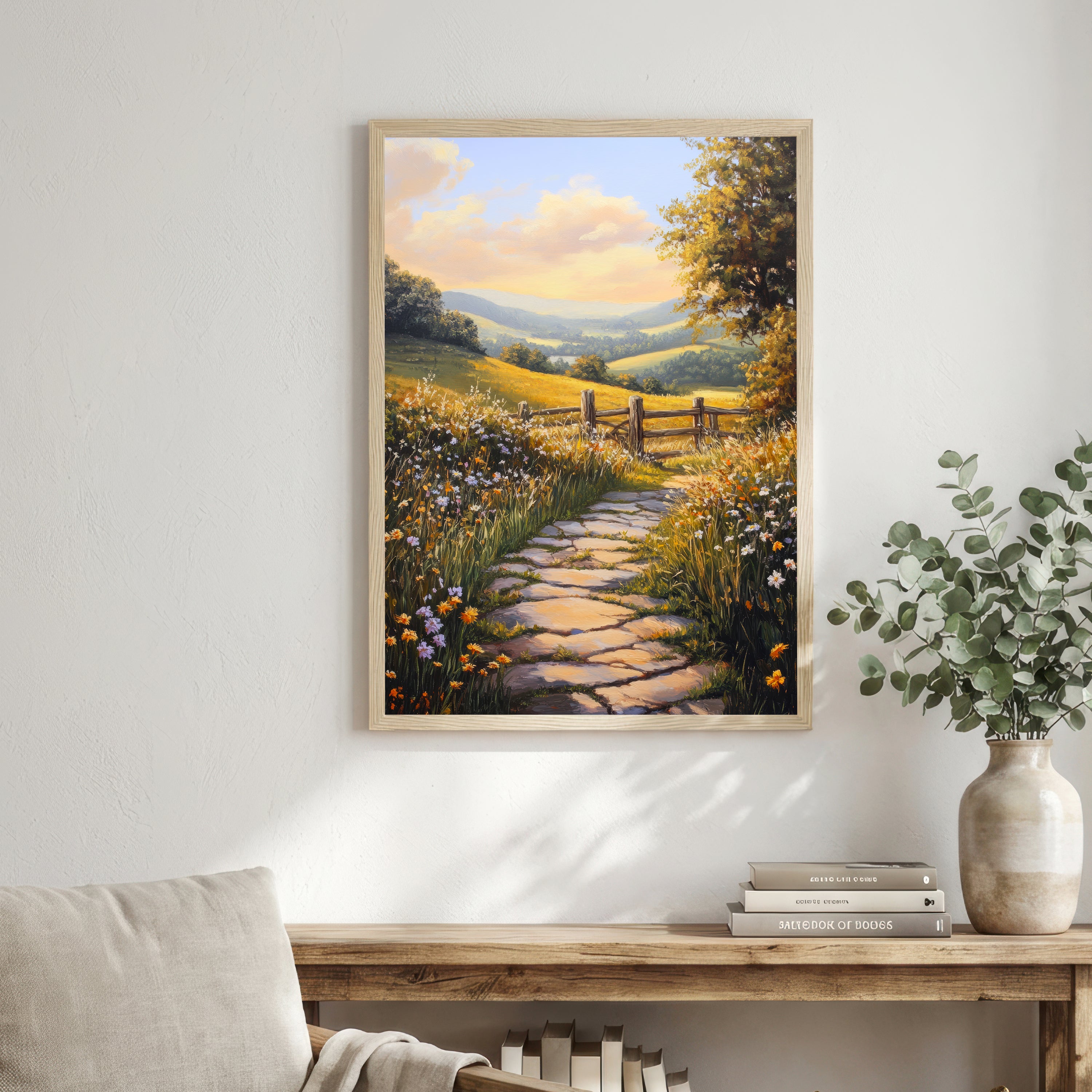 Wildflower Country Path Art Print