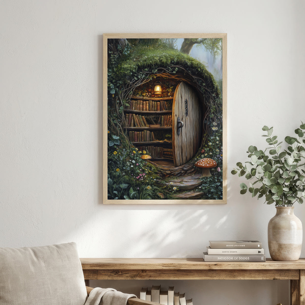 Enchanted Tree Hollow Library Art Print