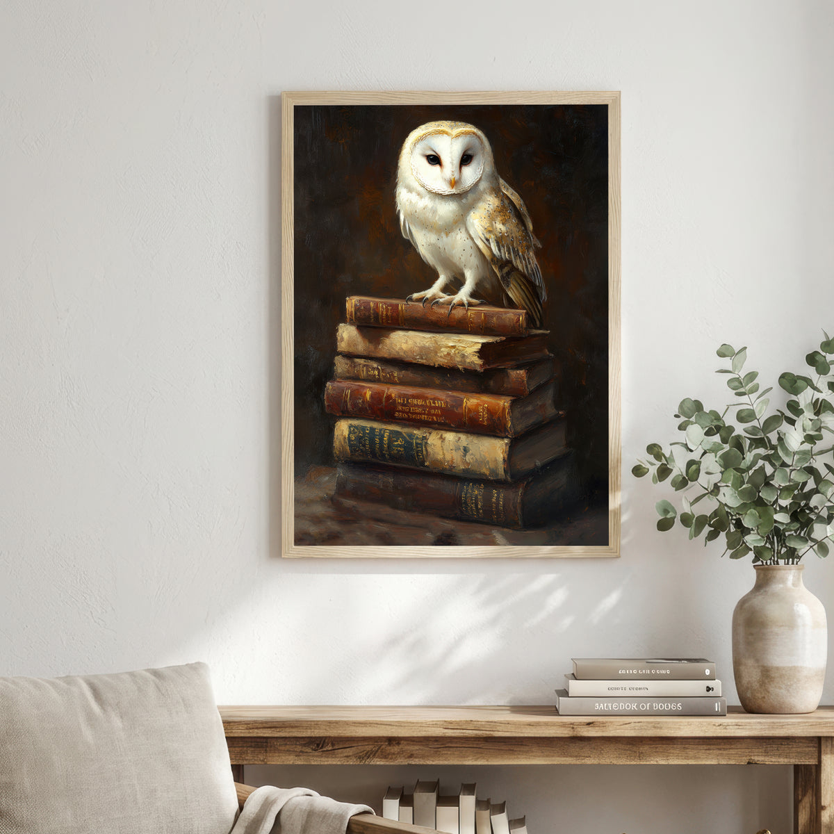 Barn Owl Dark Academia Art Print