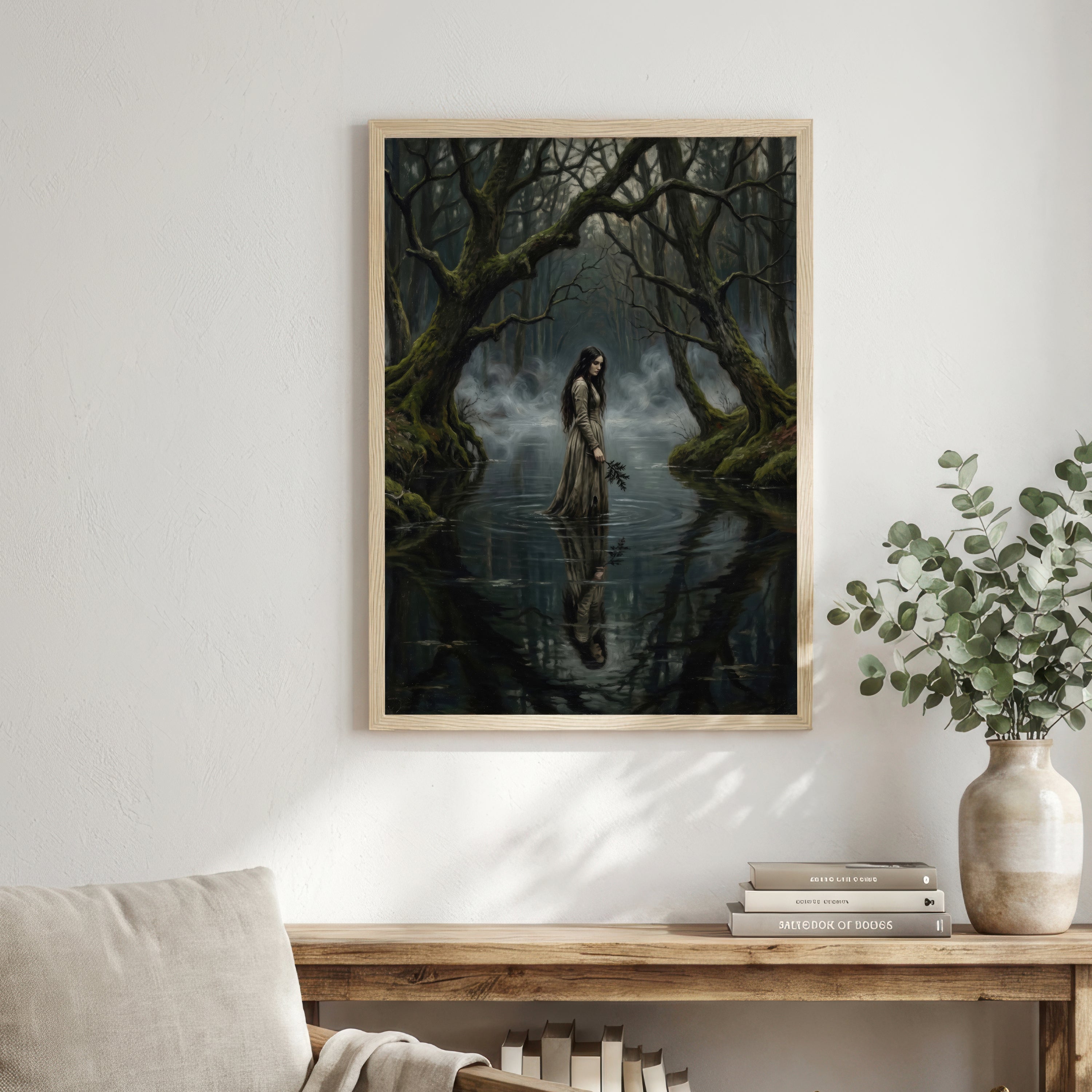 Dark Fantasy Forest Woman Art Print