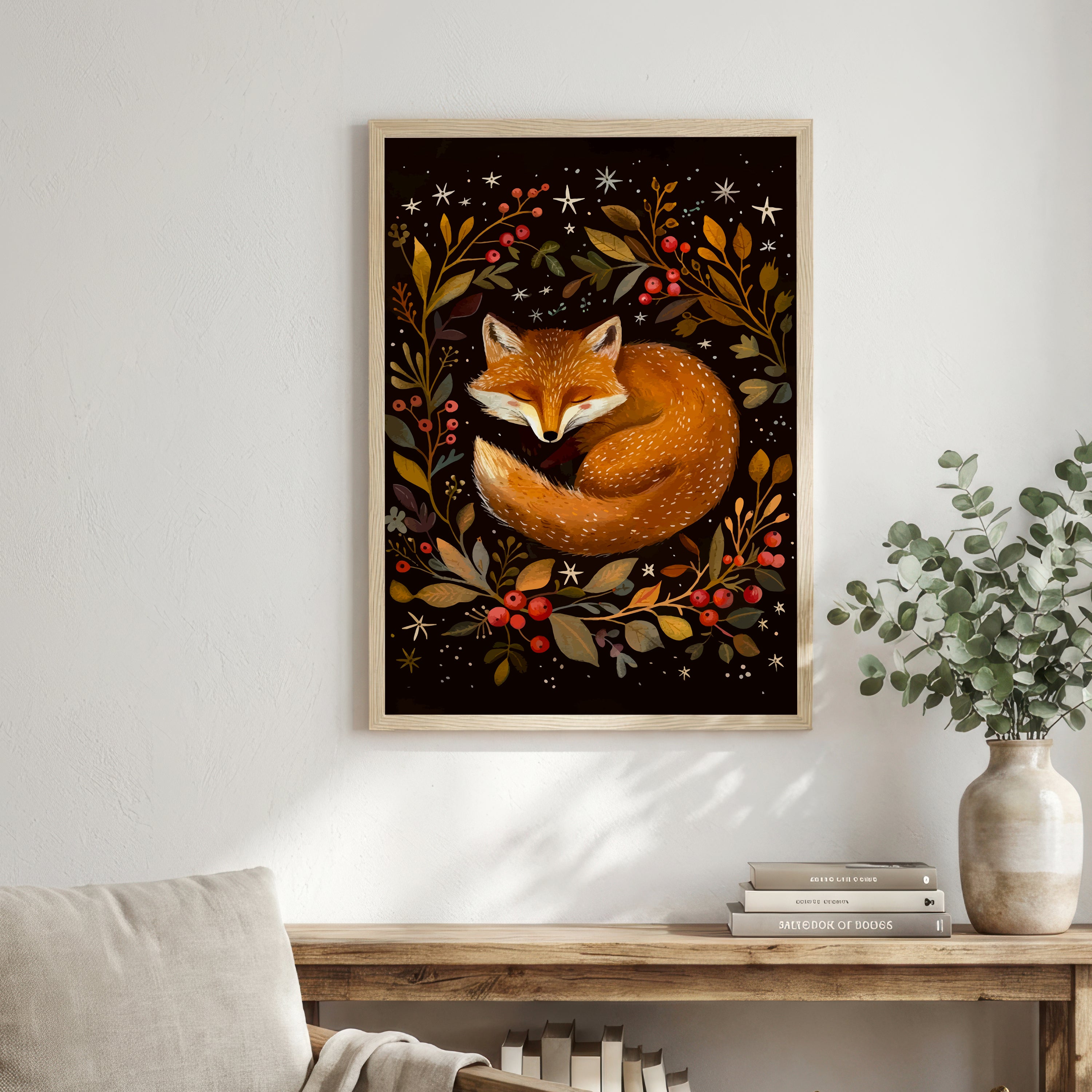 Sleeping Fox Woodland Art Print