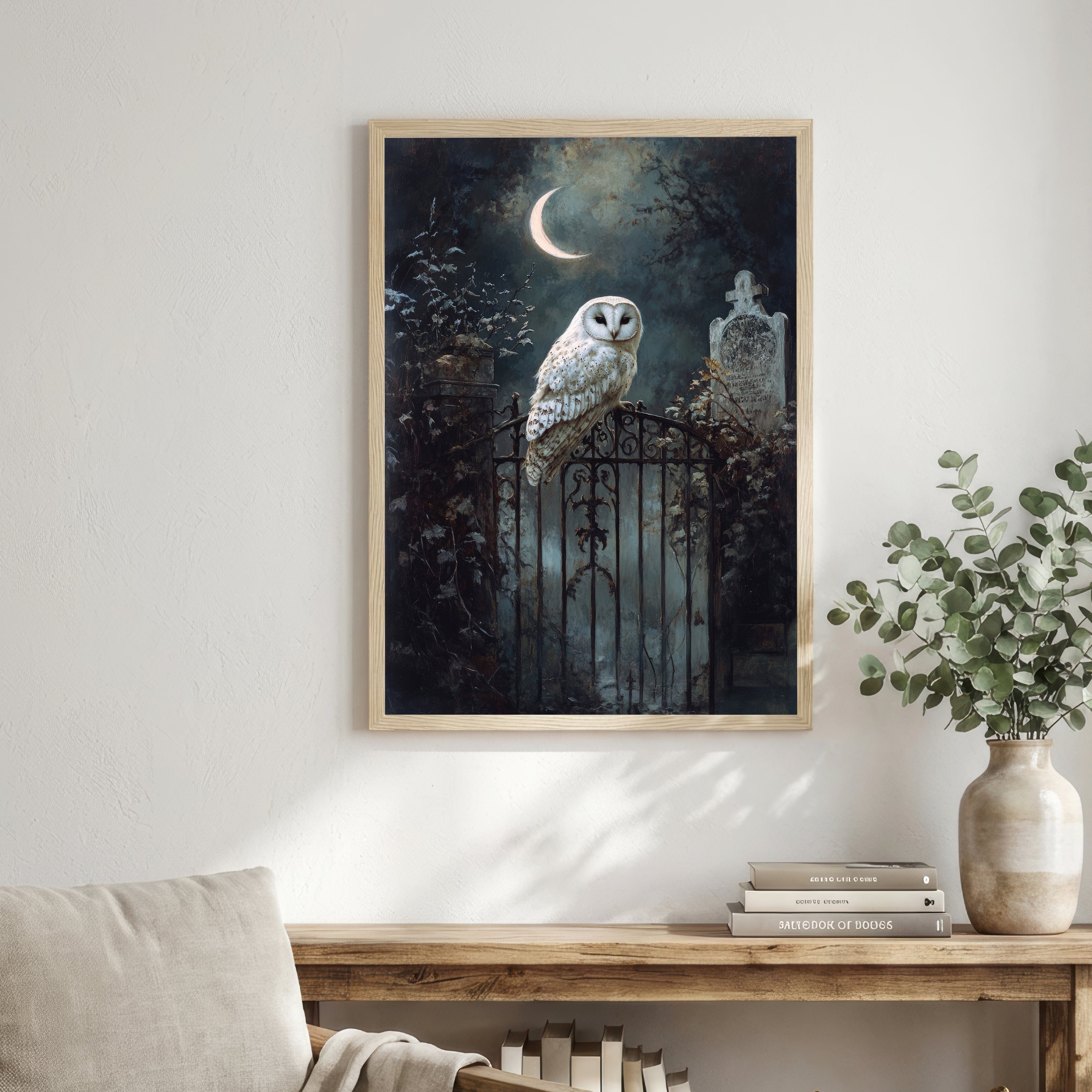 Moonlit Owl Gothic Art Print