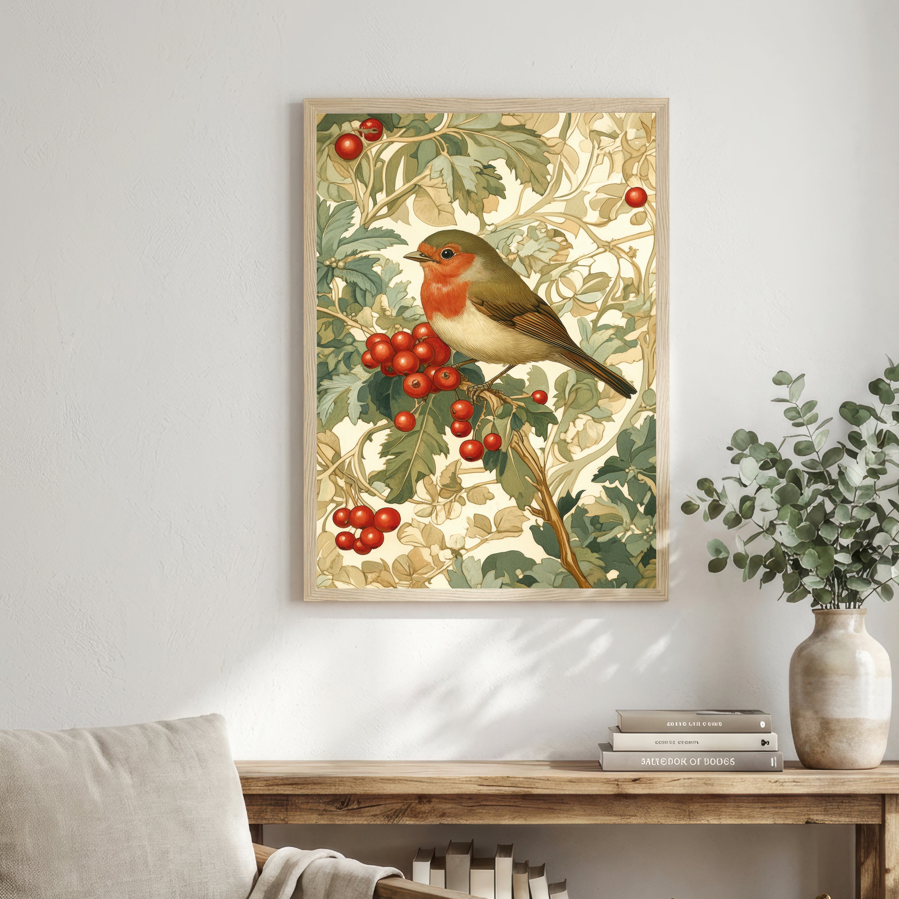 Robin Botanical Art Print