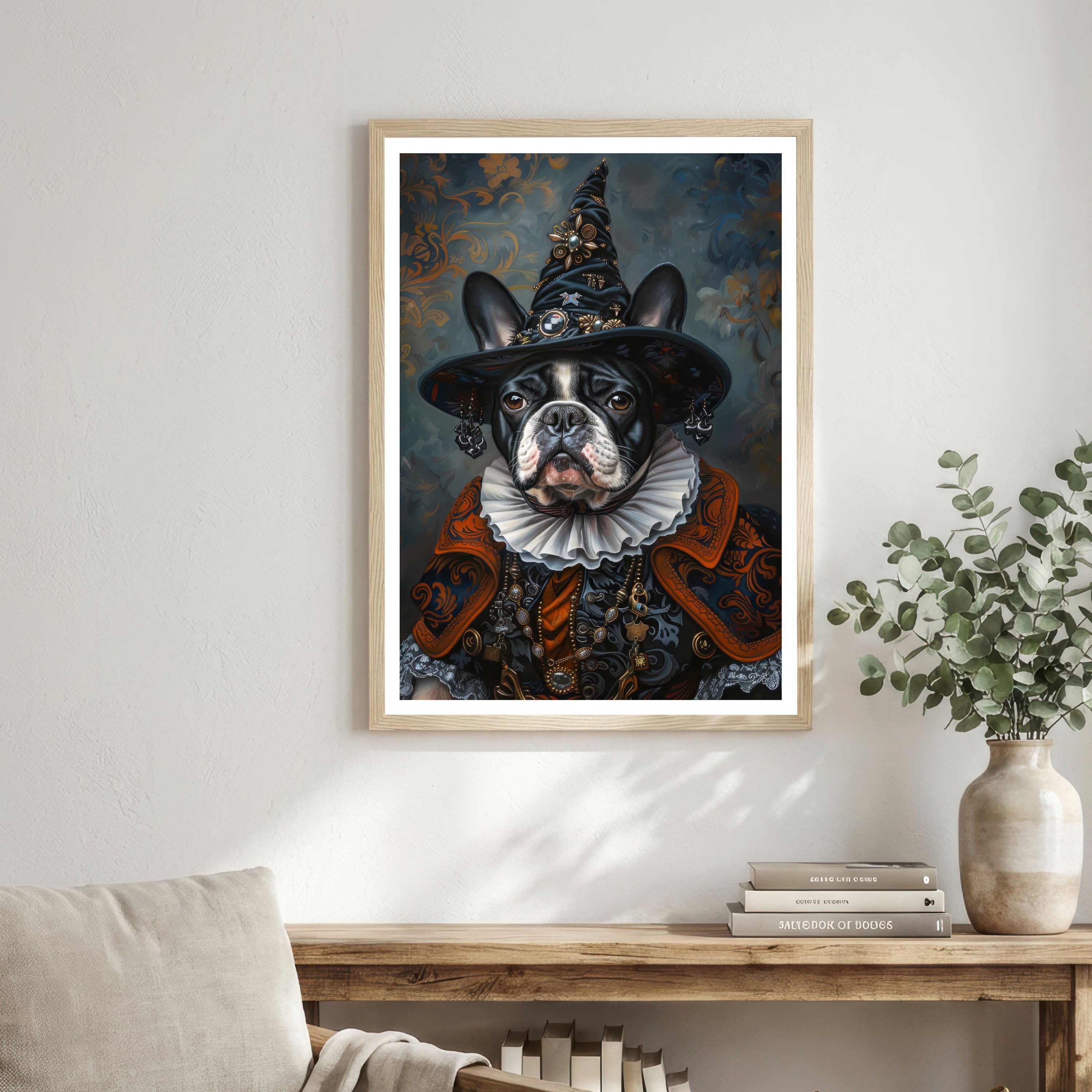 Witchy French Bulldog Art Print