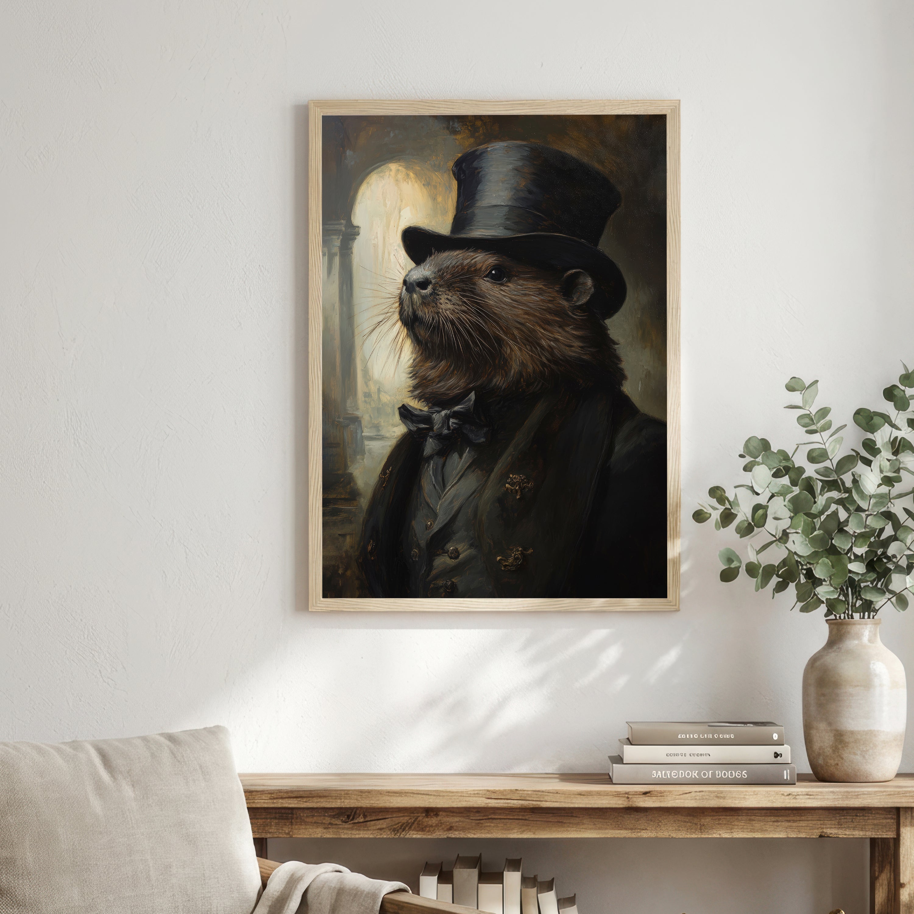 Dapper Otter Dark Academia Art Print