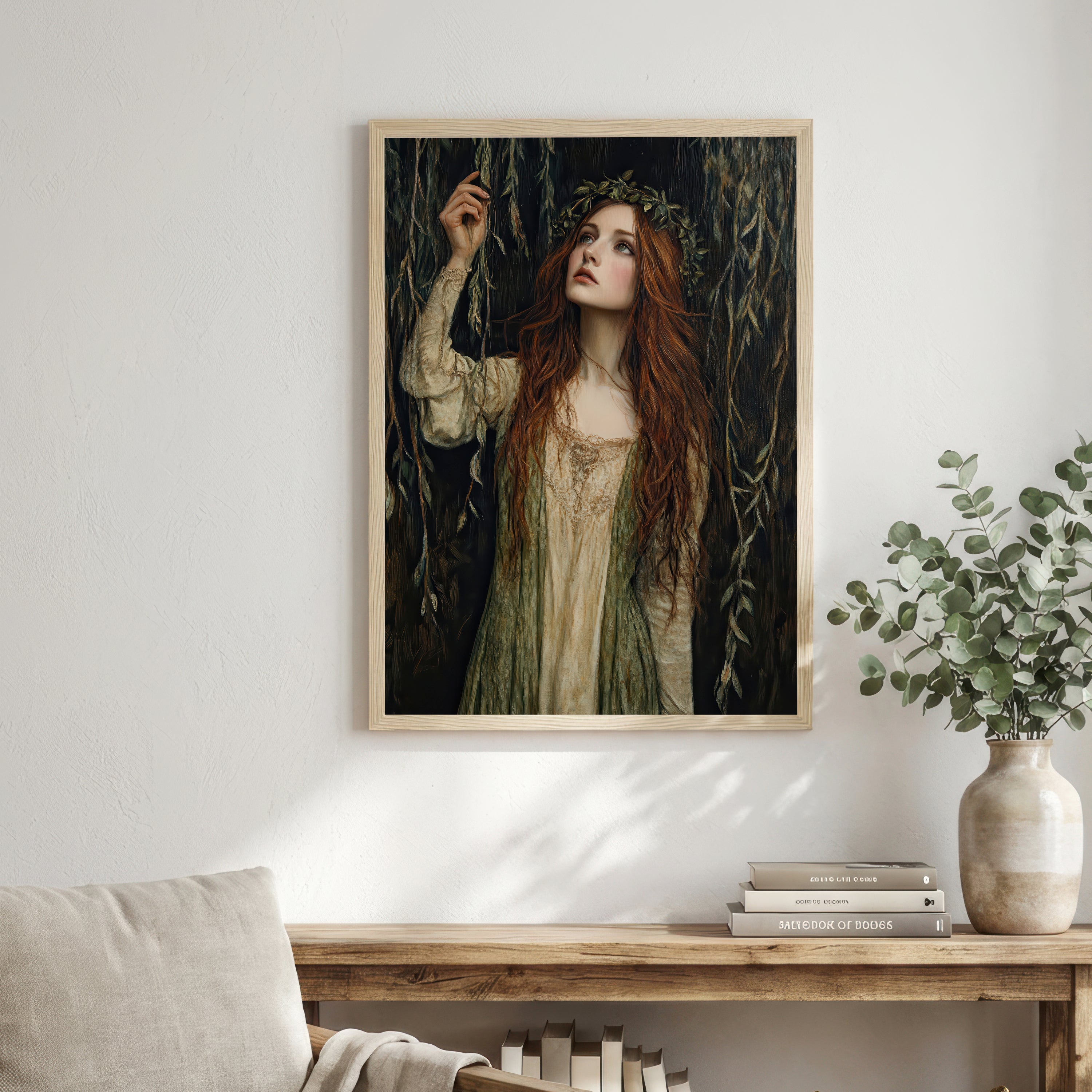 Red Haired Woodland Woman Art Print