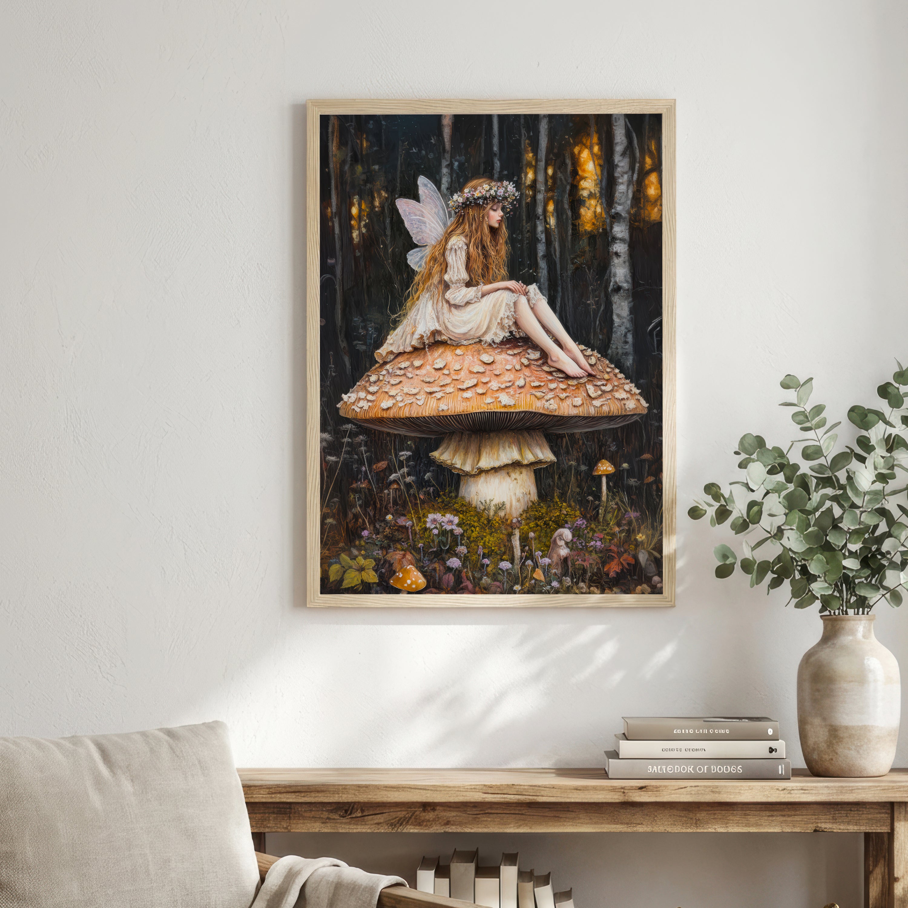Forest Fairy Mushroom Art Print
