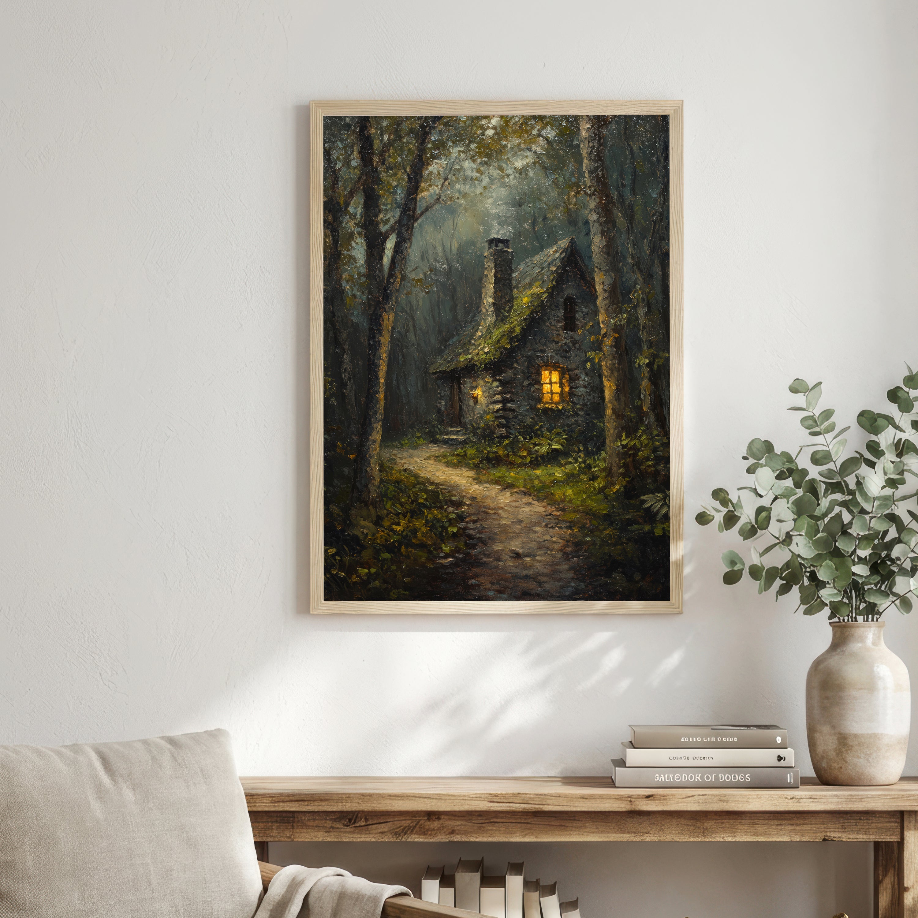 Forest Cottage Art Print