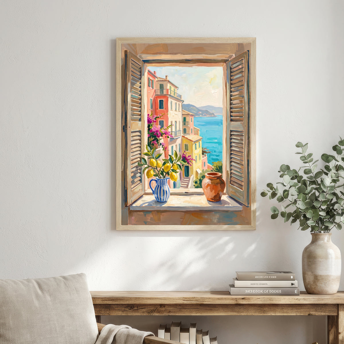 Mediterranean Window Seascape Art Print