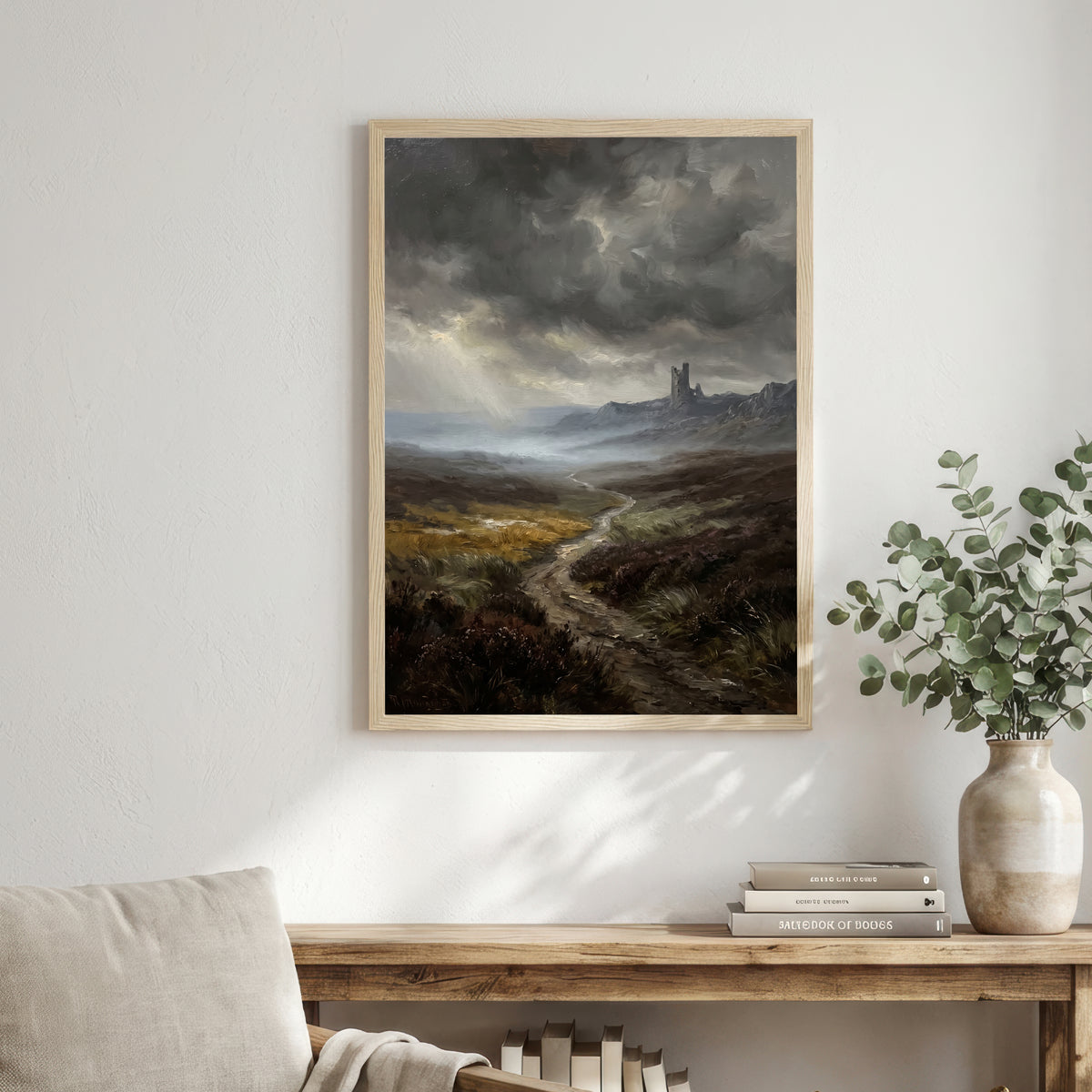 Stormy Moorland Ruins Art Print