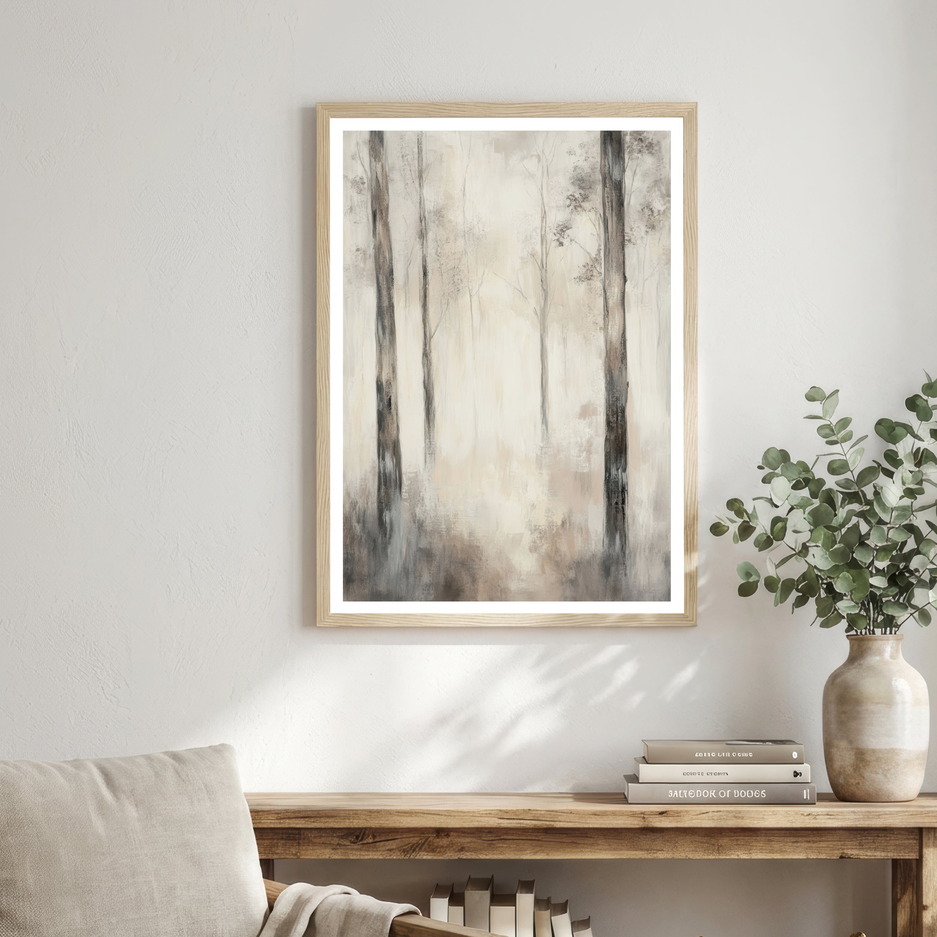 Misty Woodland Forest Art Print