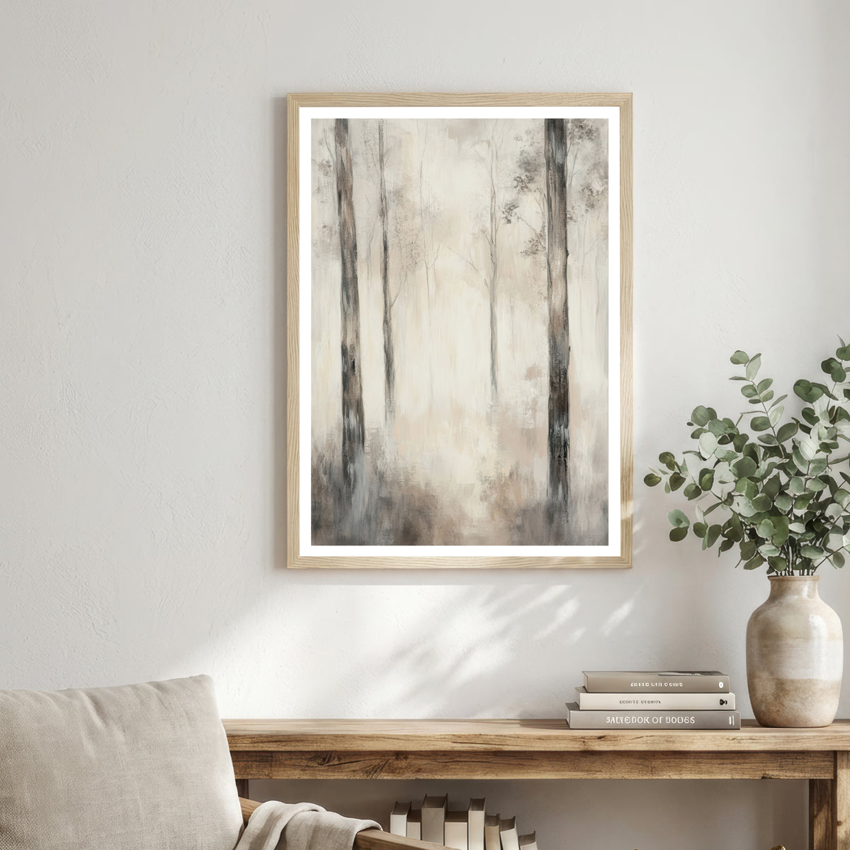Misty Woodland Forest Art Print