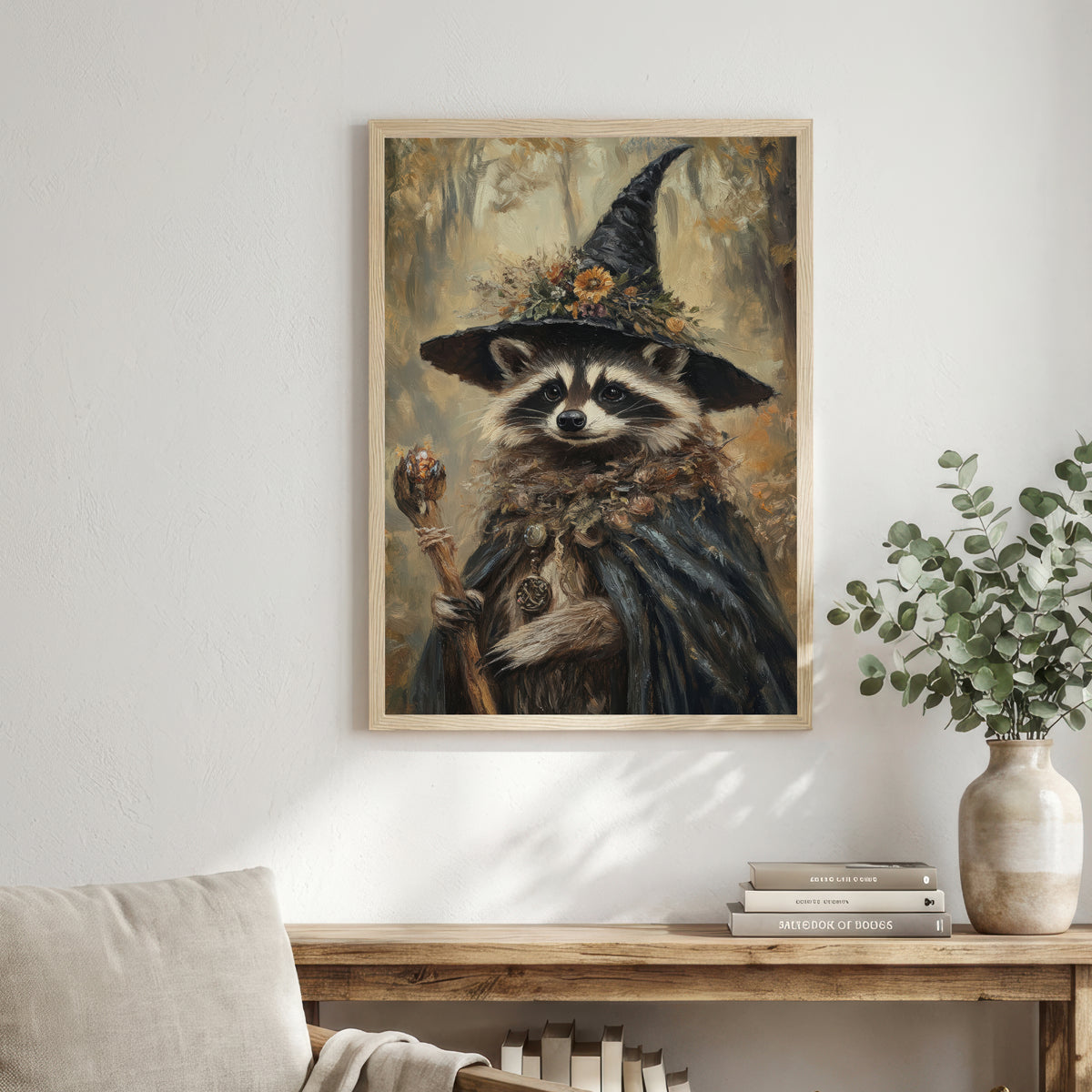 Raccoon Witch Art Print