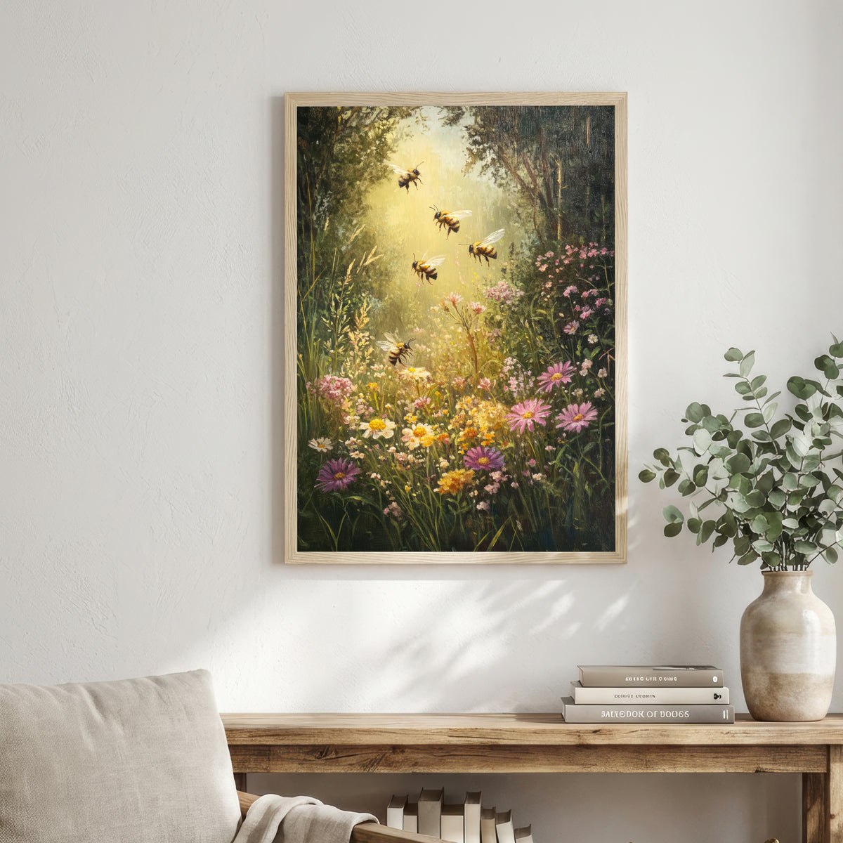 Bumblebee Wildflower Meadow Art Print