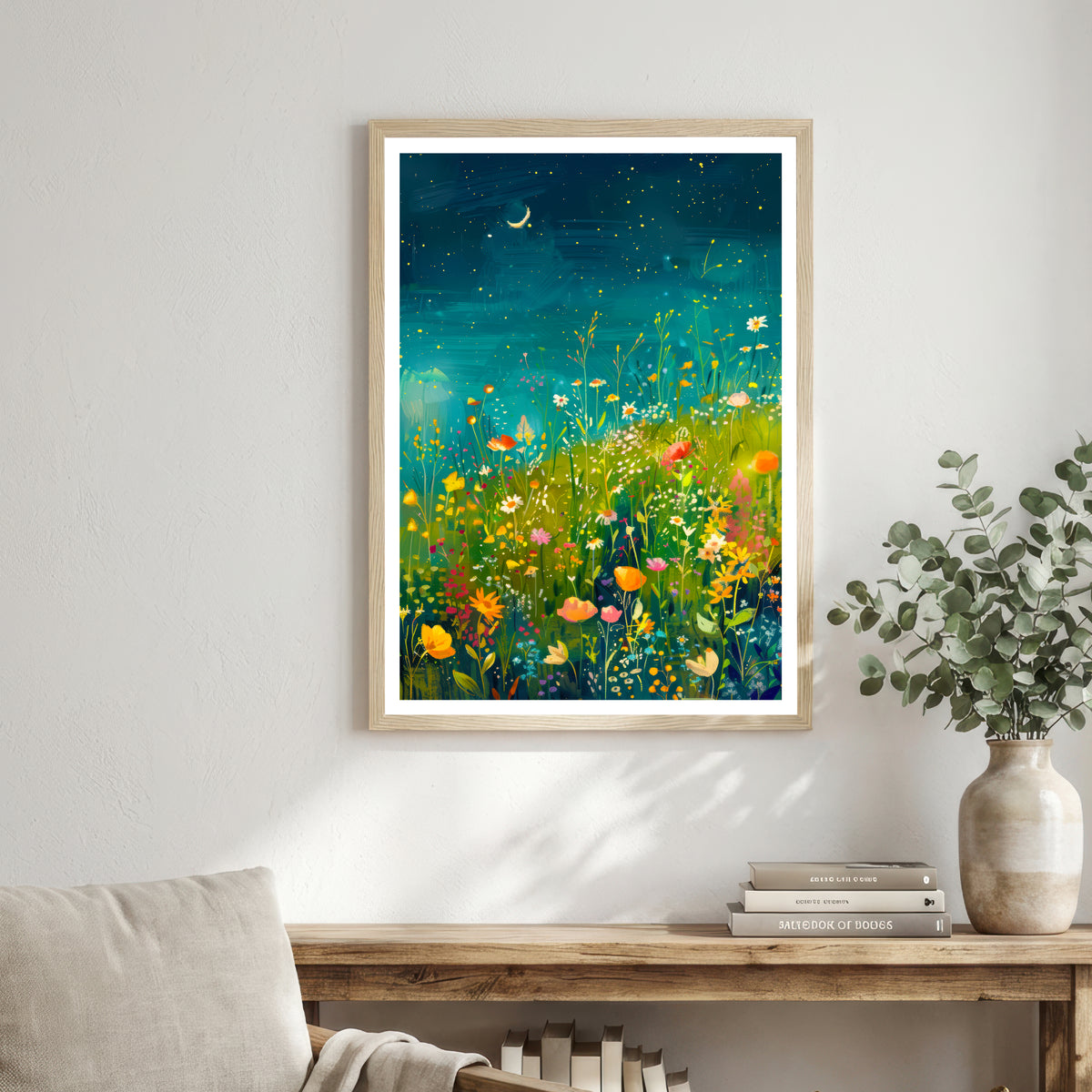 Starry Wildflower Meadow Art Print