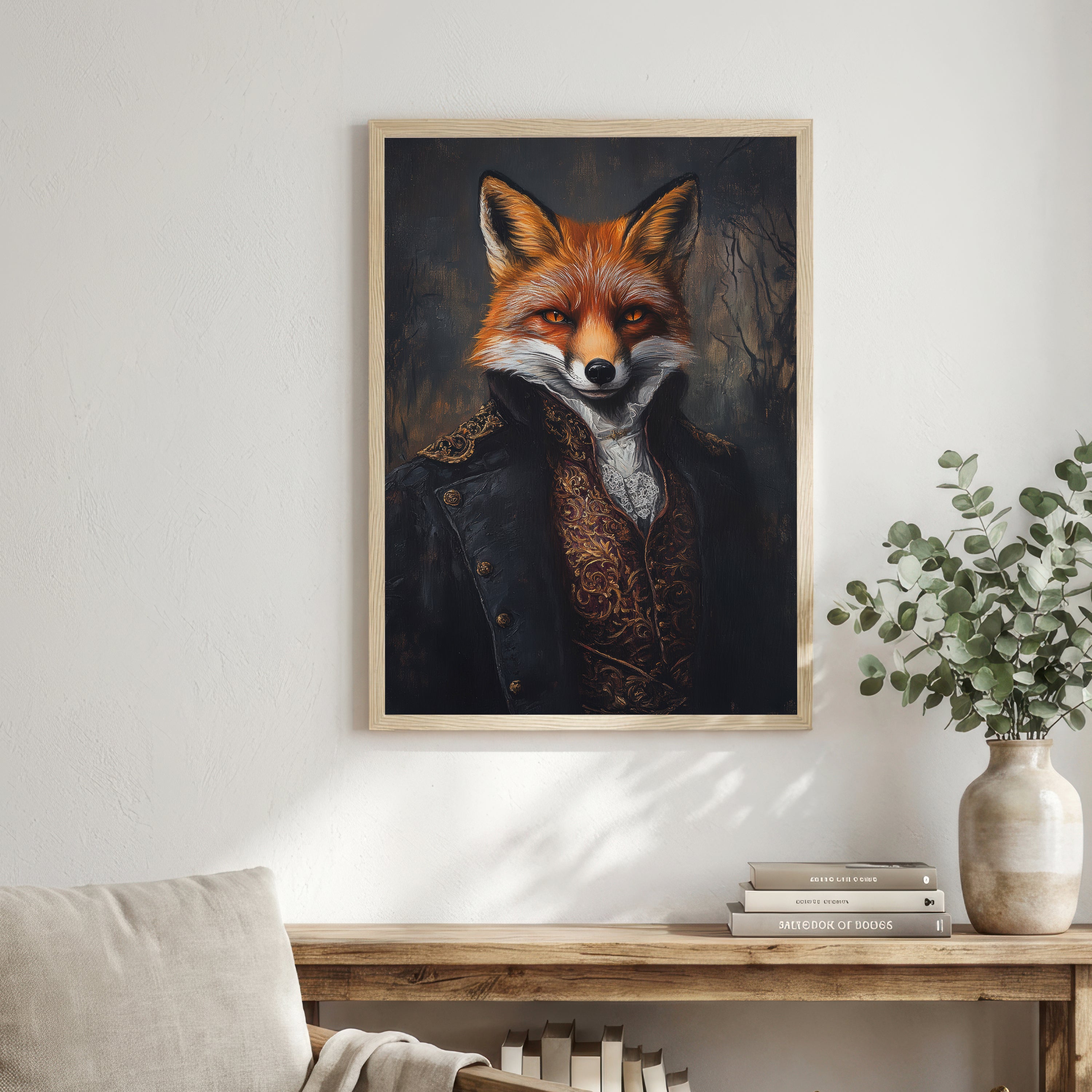 Dapper Fox Dark Academia Art Print