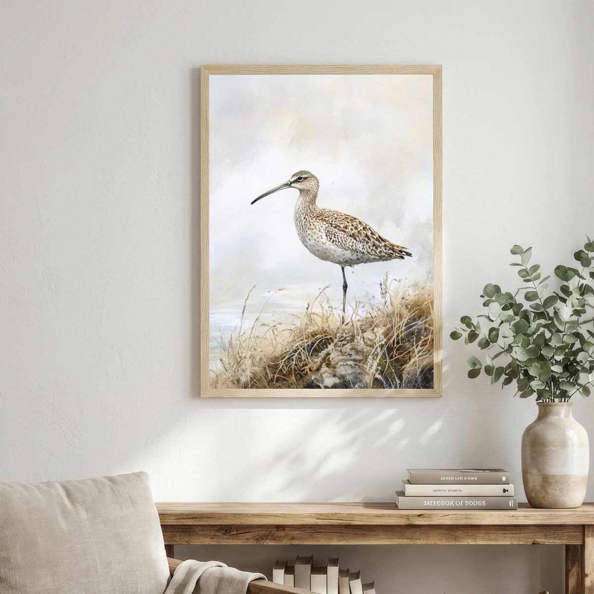 Curlew Coastal Watercolour Art Print