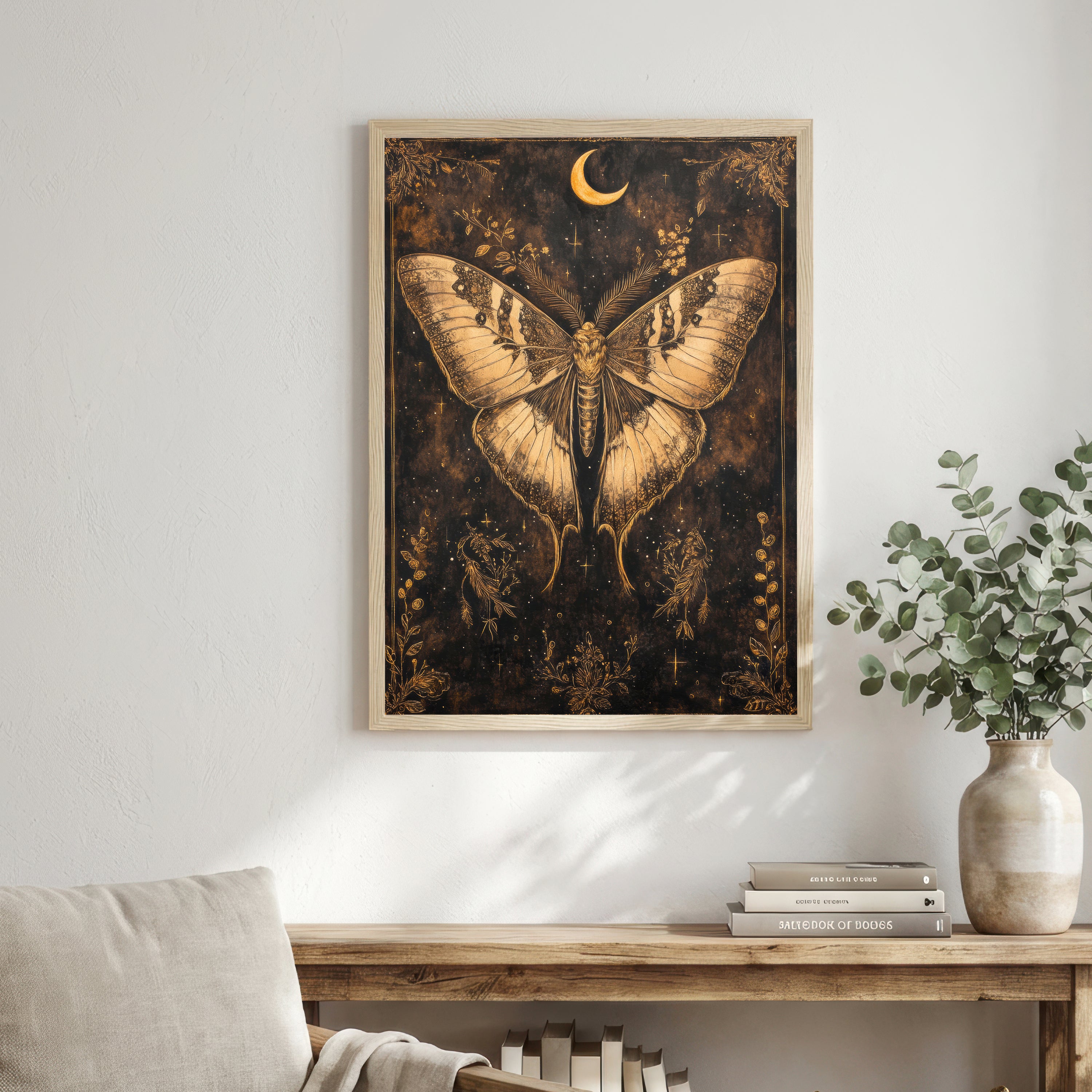 Celestial Moth Dark Academia Art Print
