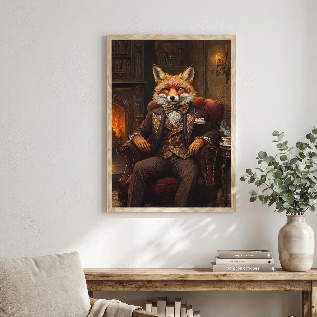 Dapper Fox Dark Academia Art Print