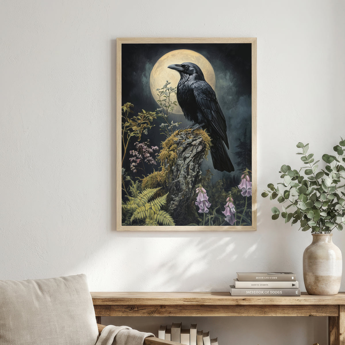 Raven Moon Gothic Art Print