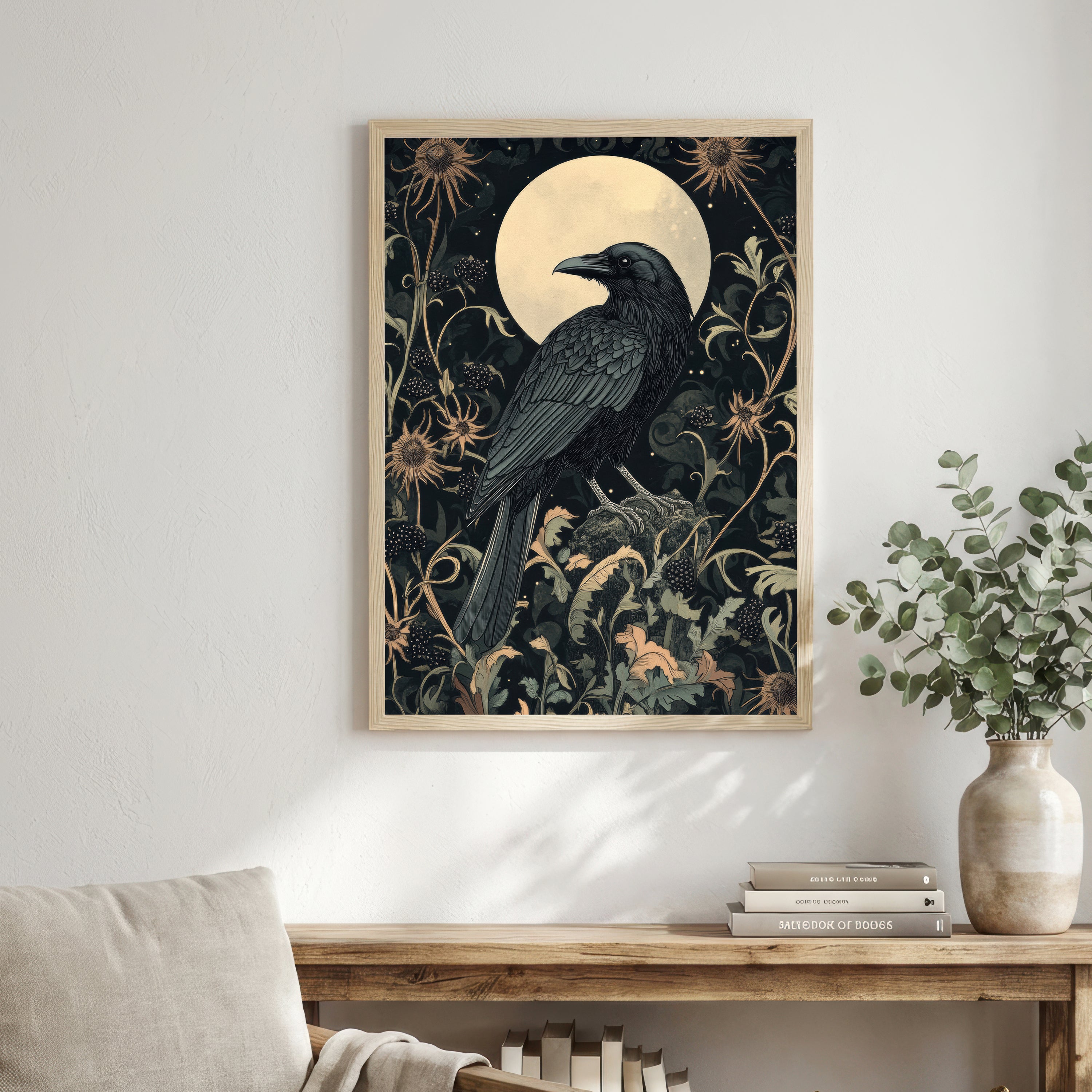 Raven Moon Botanical Art Print