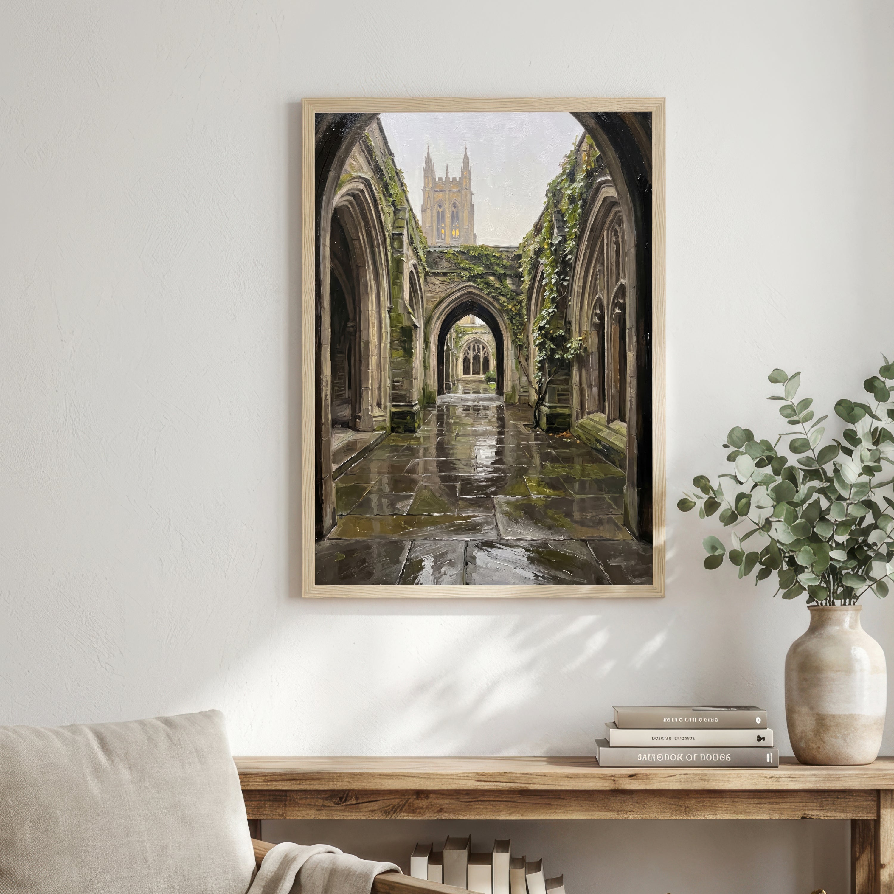 Gothic Cathedral Cloister Art Print