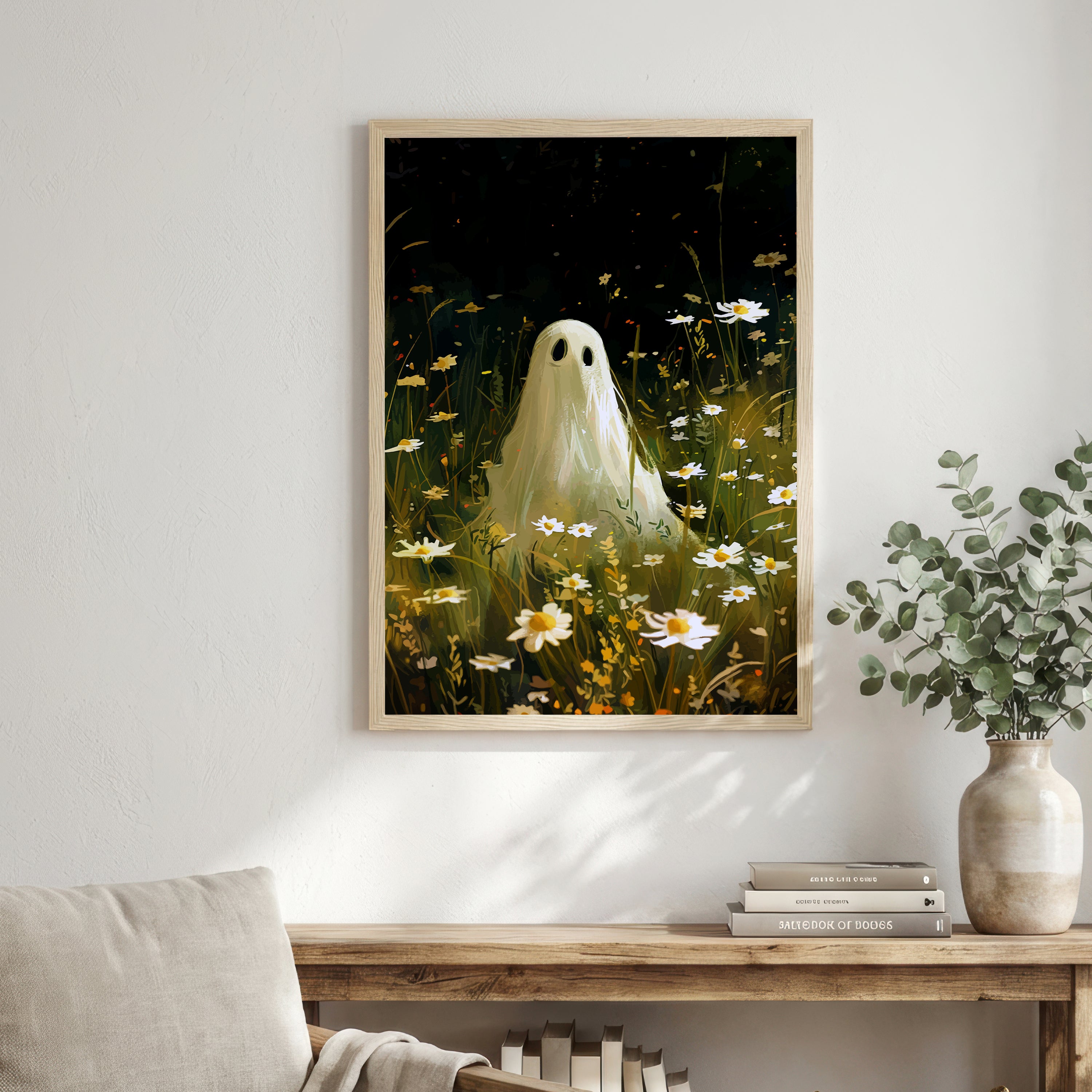 Ghost in a Daisy Meadow Art Print