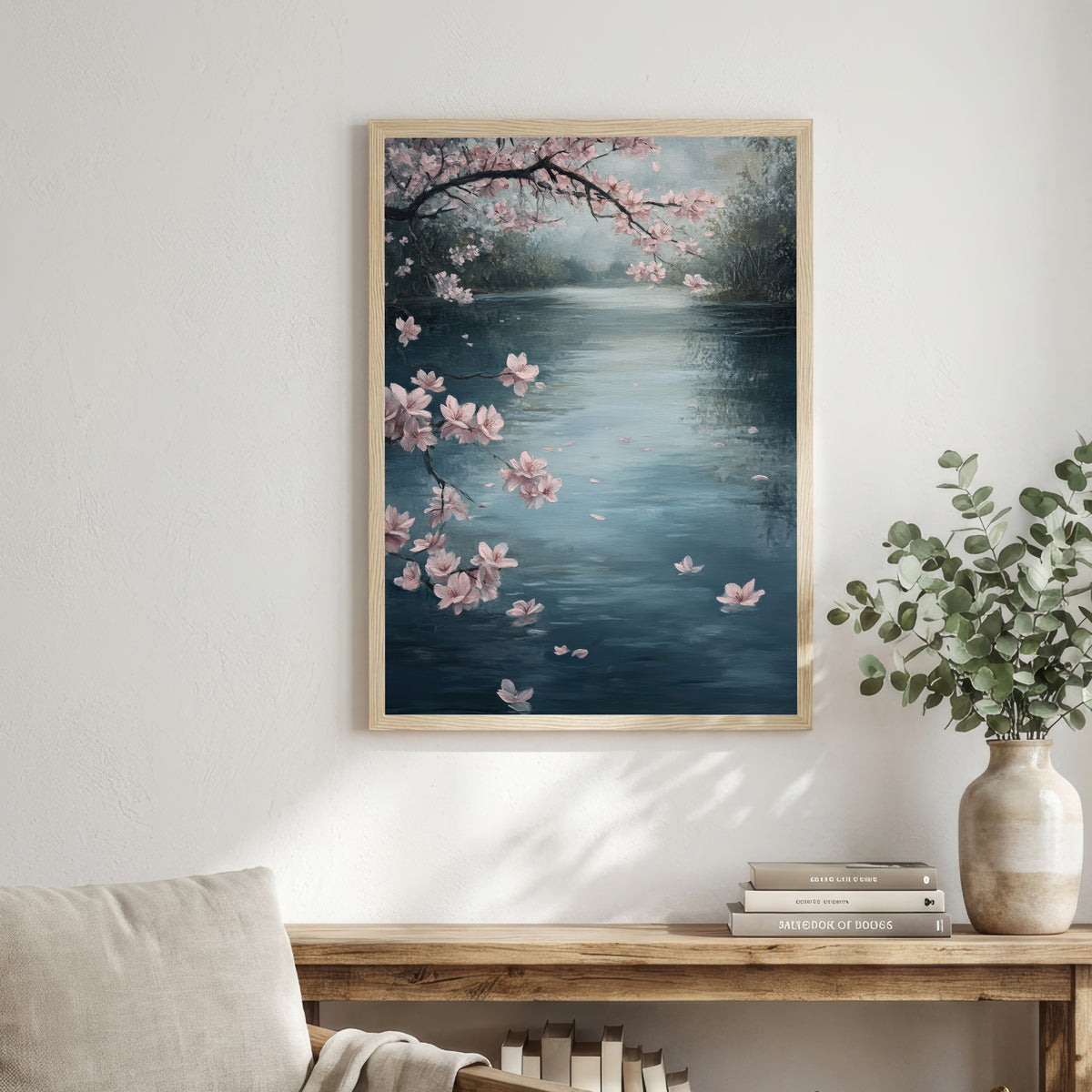 Sakura Blossom Pond Art Print