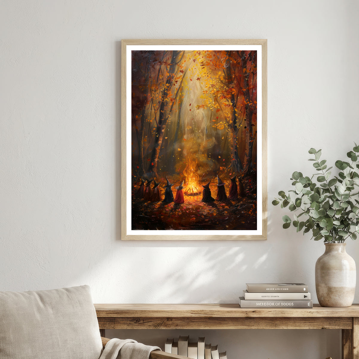 Witches Forest Bonfire Art Print