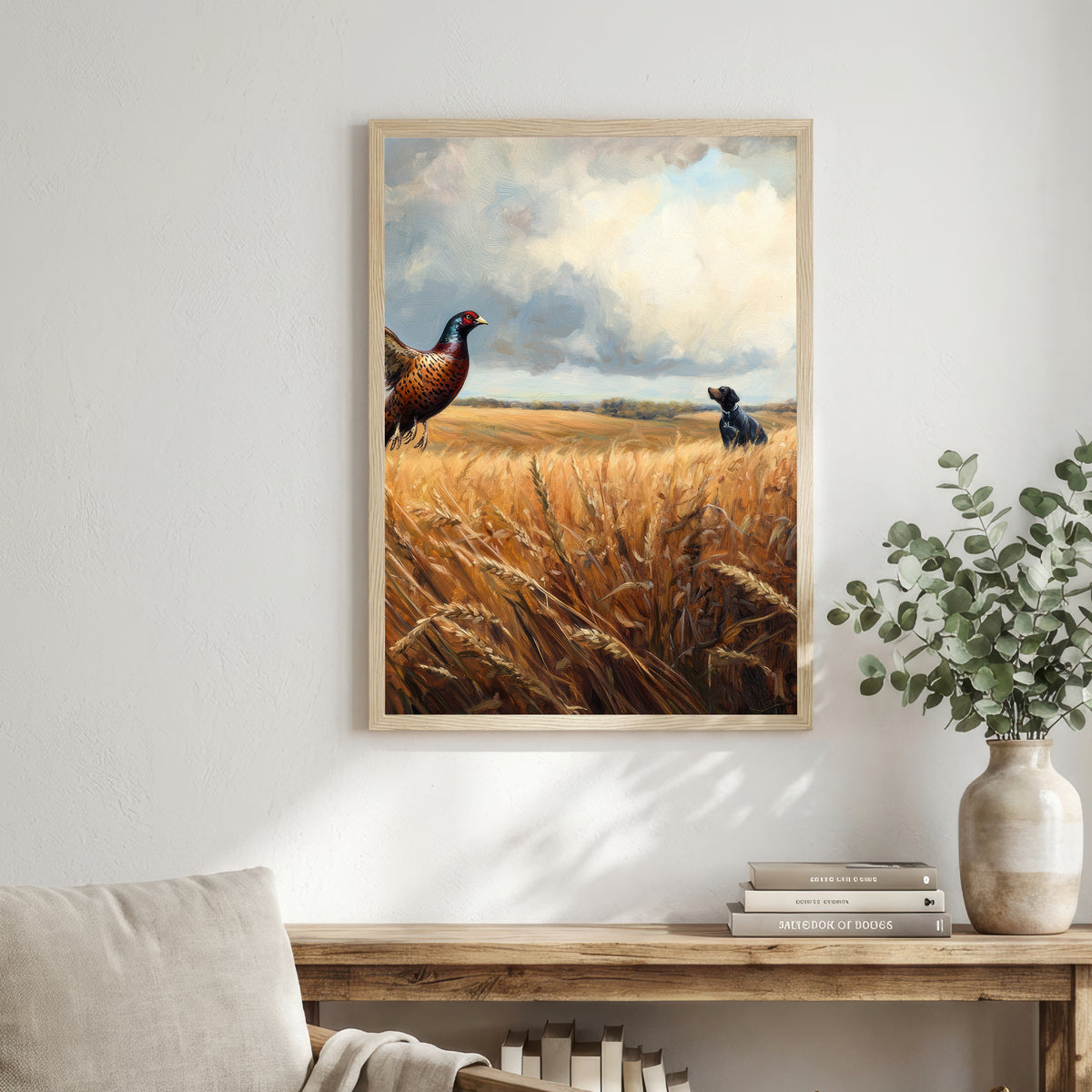 Flying Pheasant Countryside Art Print