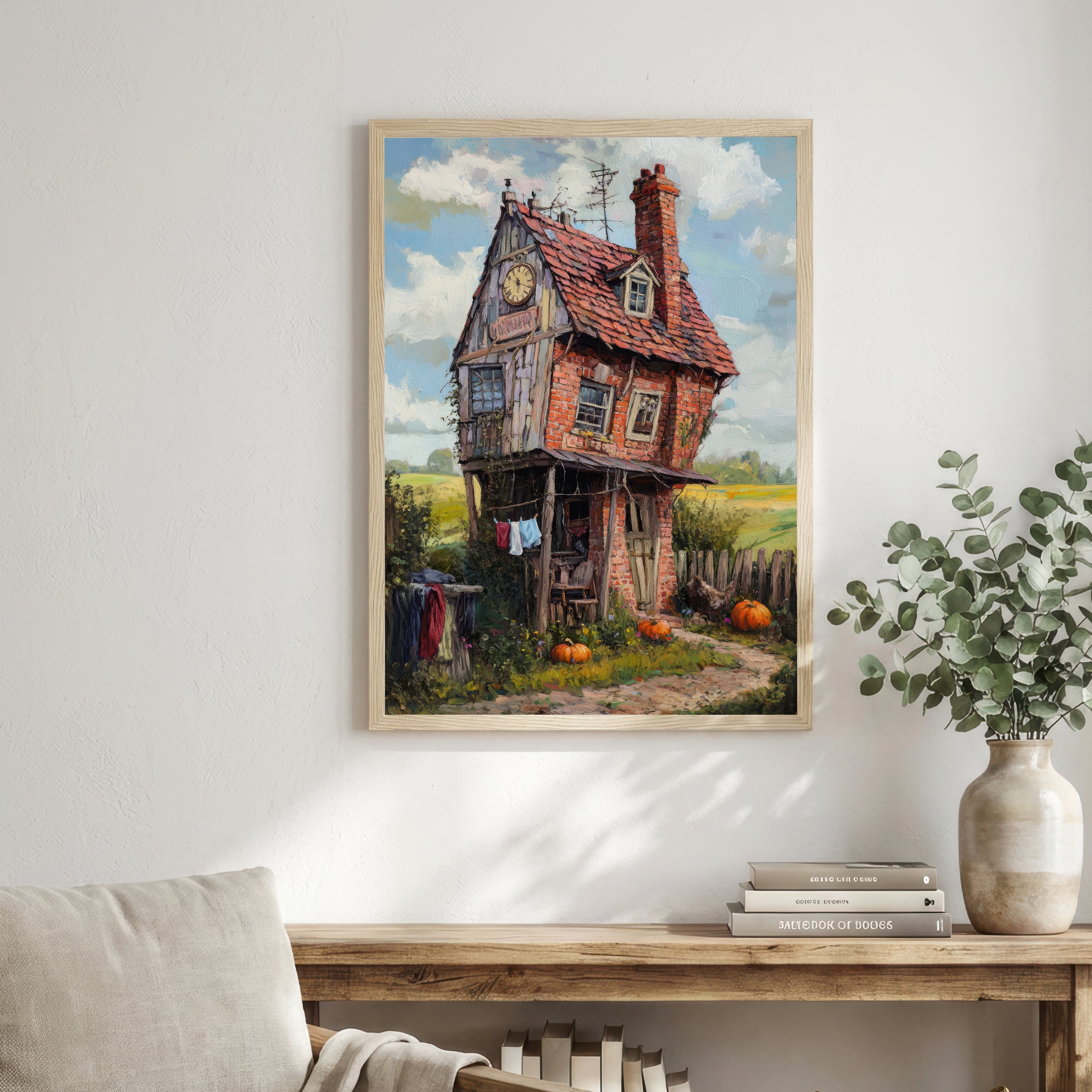 Crooked Cottage Countryside Art Print