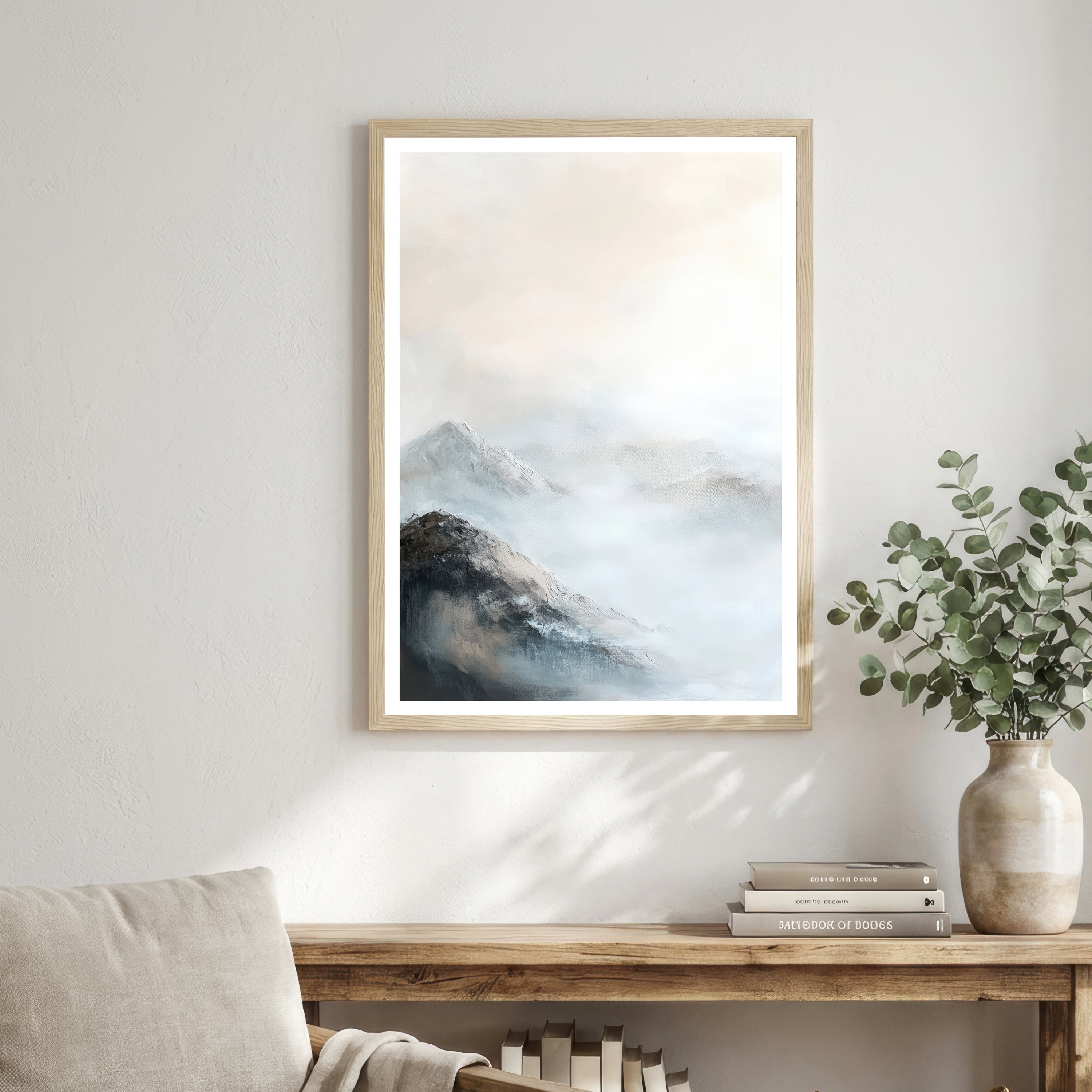 Misty Mountain Landscape Art Print