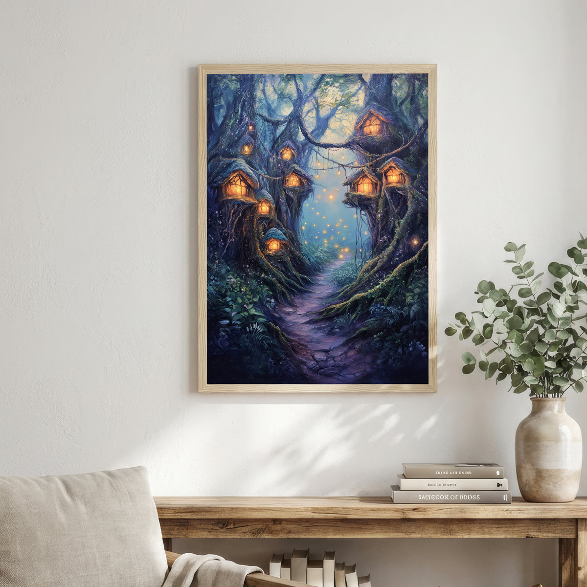 Enchanted Woodland Village Art Print