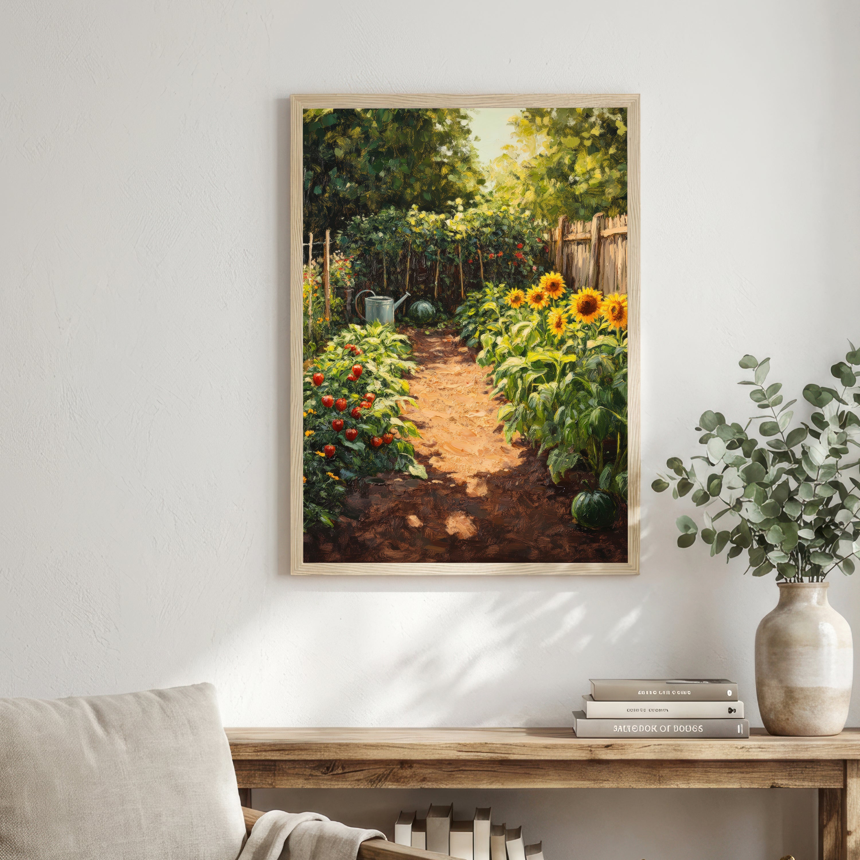 Cottage Garden Sunflower Art Print
