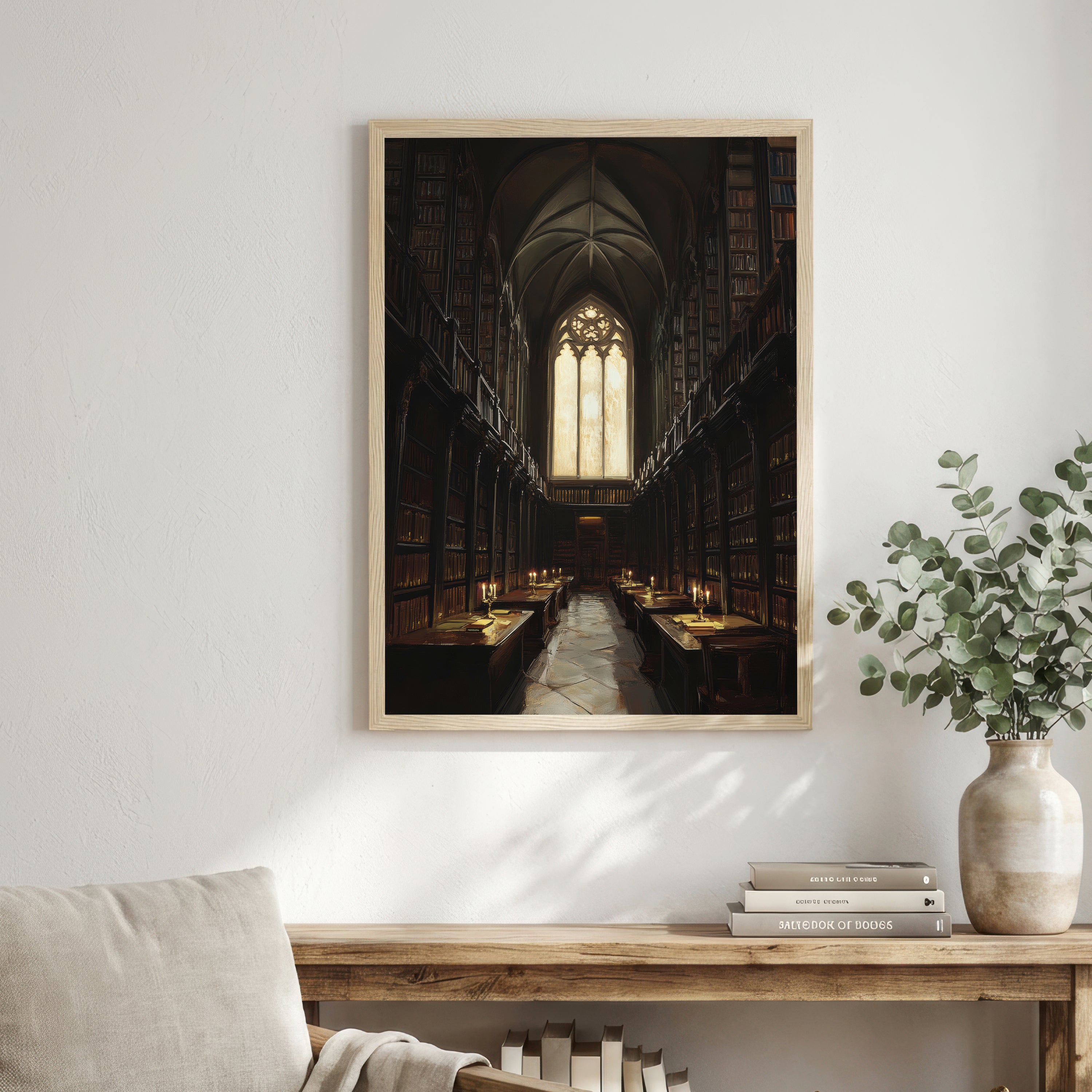 Gothic Library Dark Academia Art Print