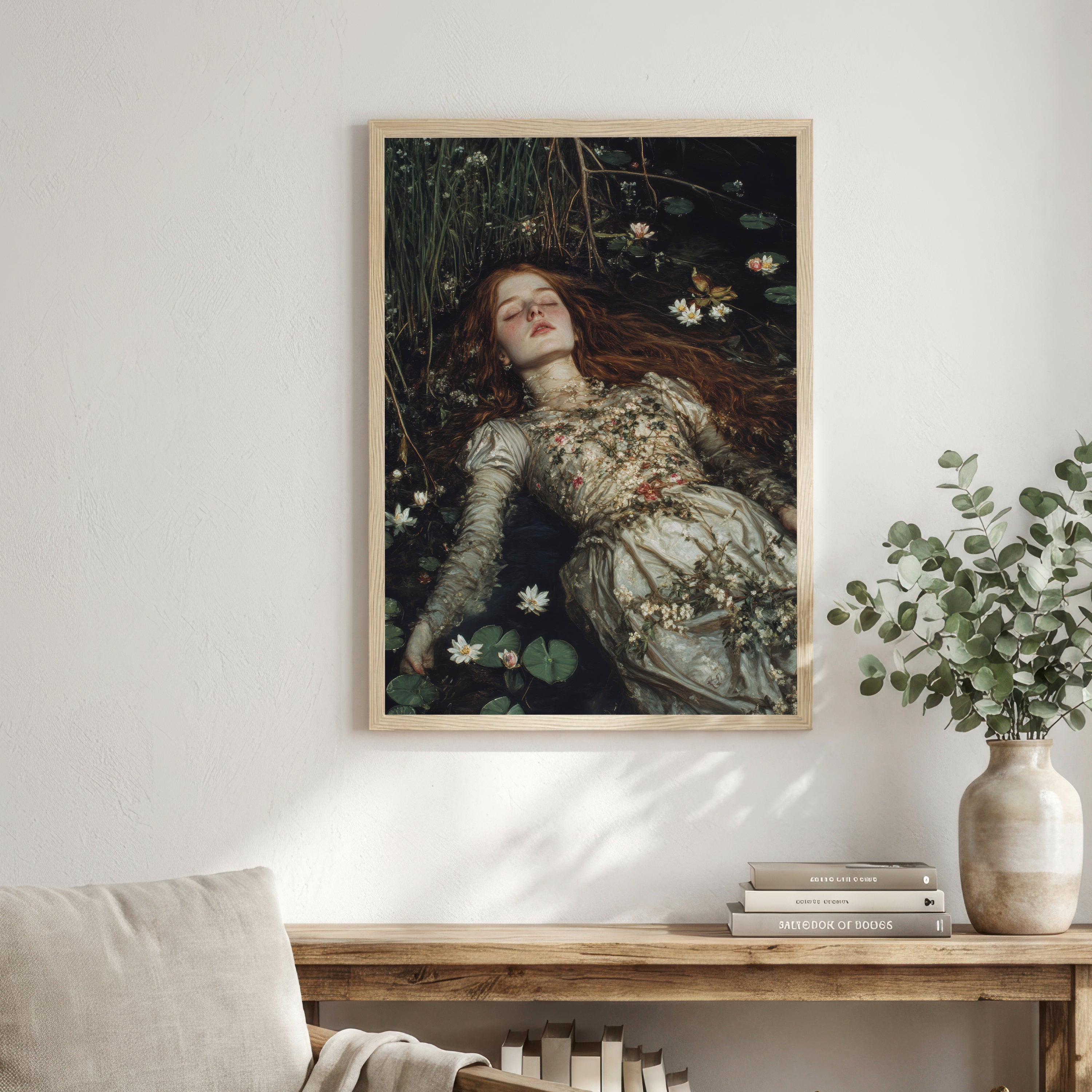 Pre-Raphaelite Woman in Water Art Print
