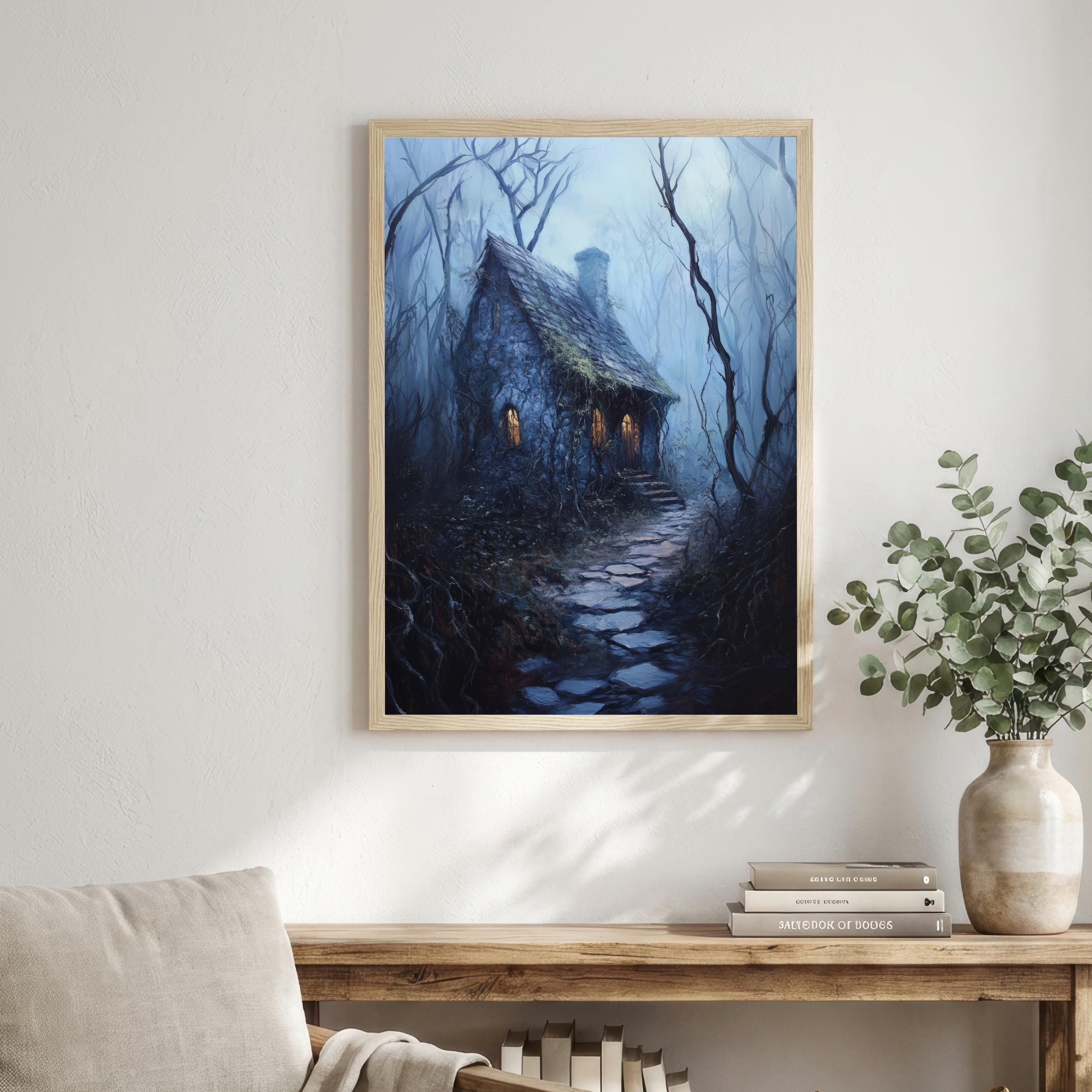 Enchanted Forest Cottage Art Print