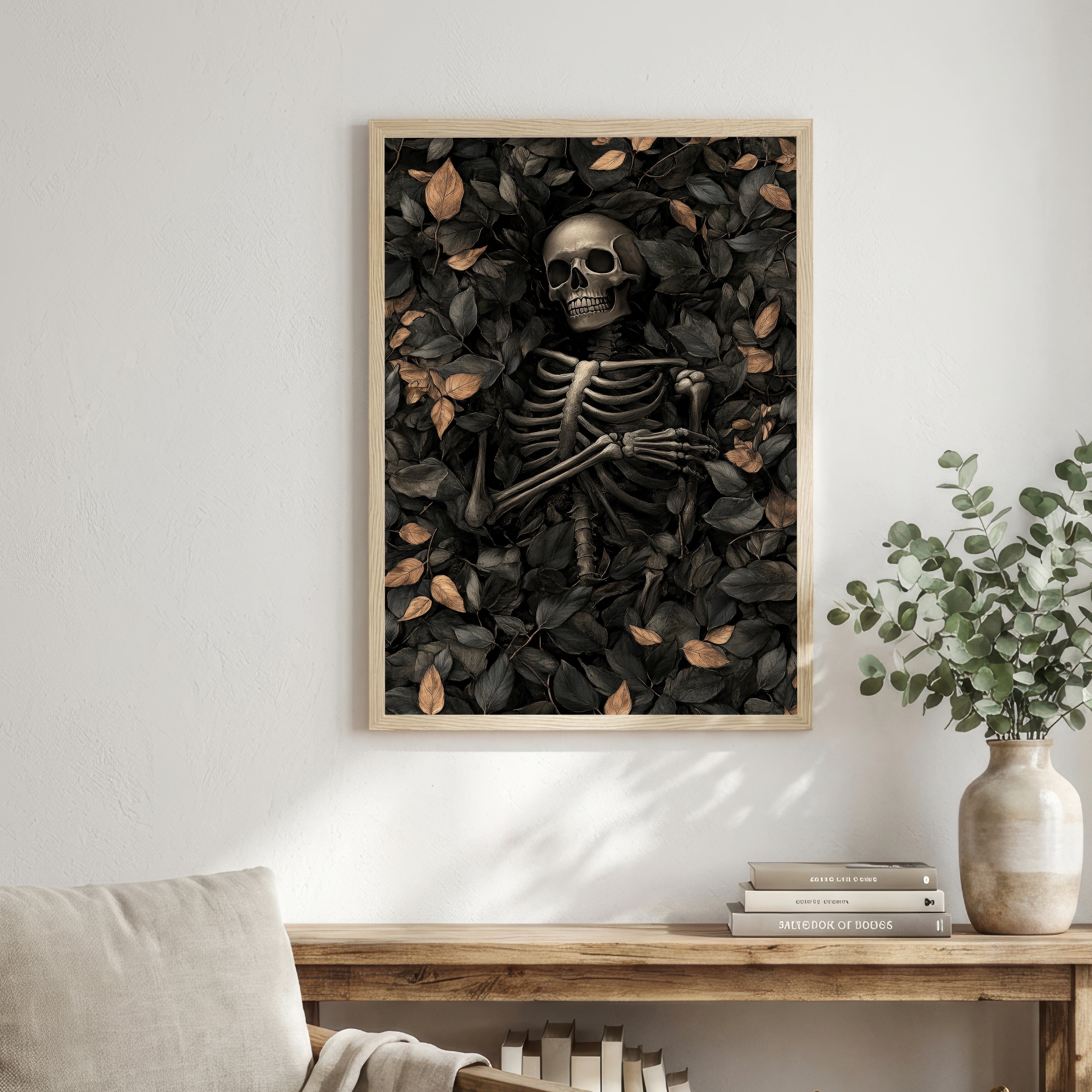 Gothic Skeleton Dark Academia Art Print
