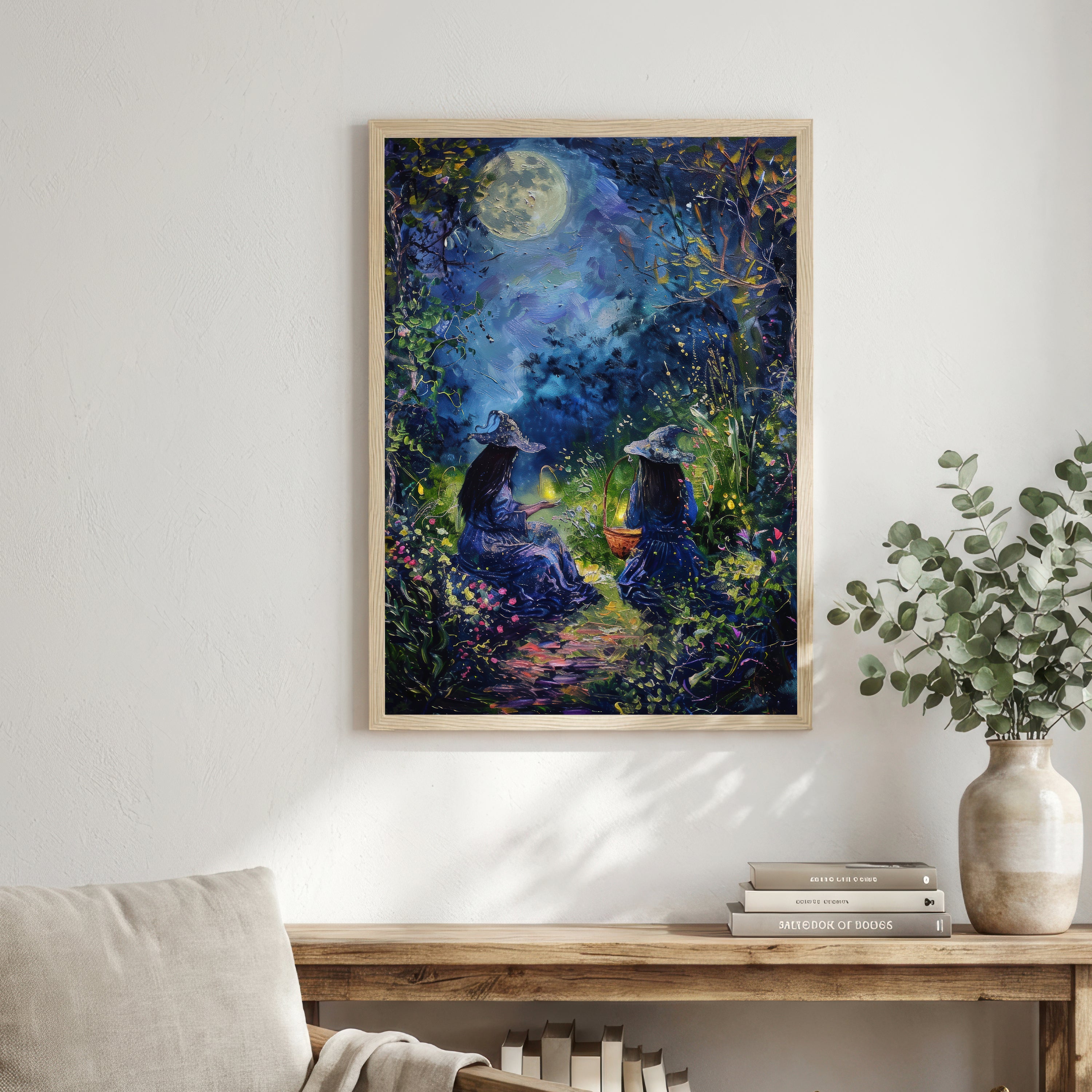 Moonlit Witches Magic Art Print