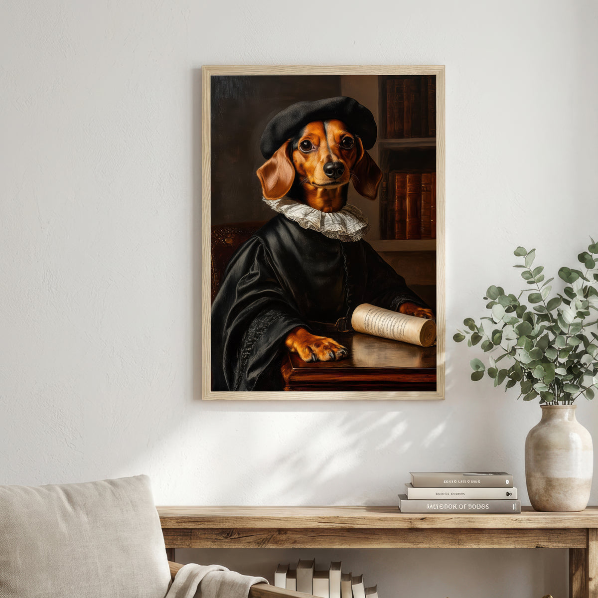 Dark Academia Dog Portrait Art Print