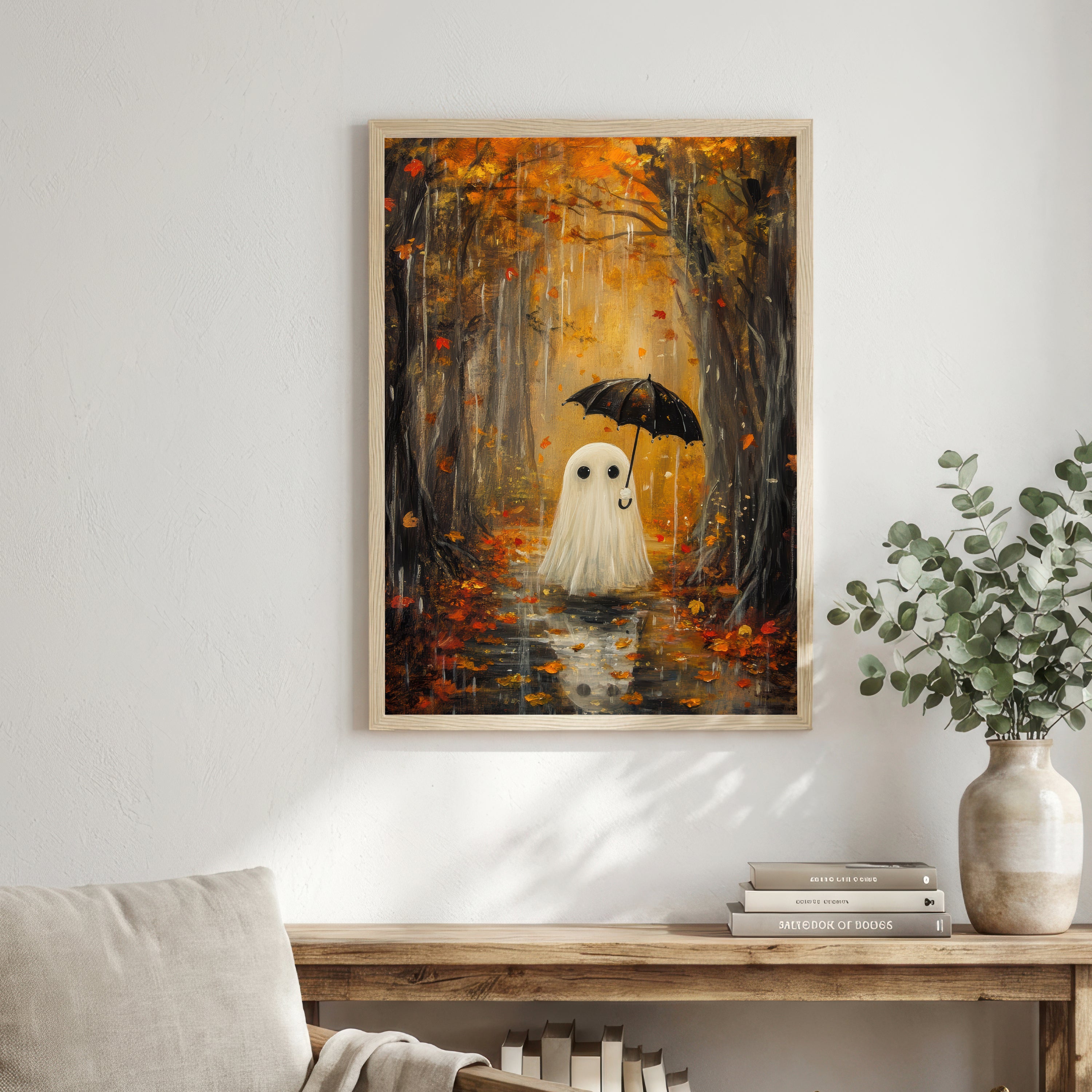 Ghost in Autumn Forest Art Print
