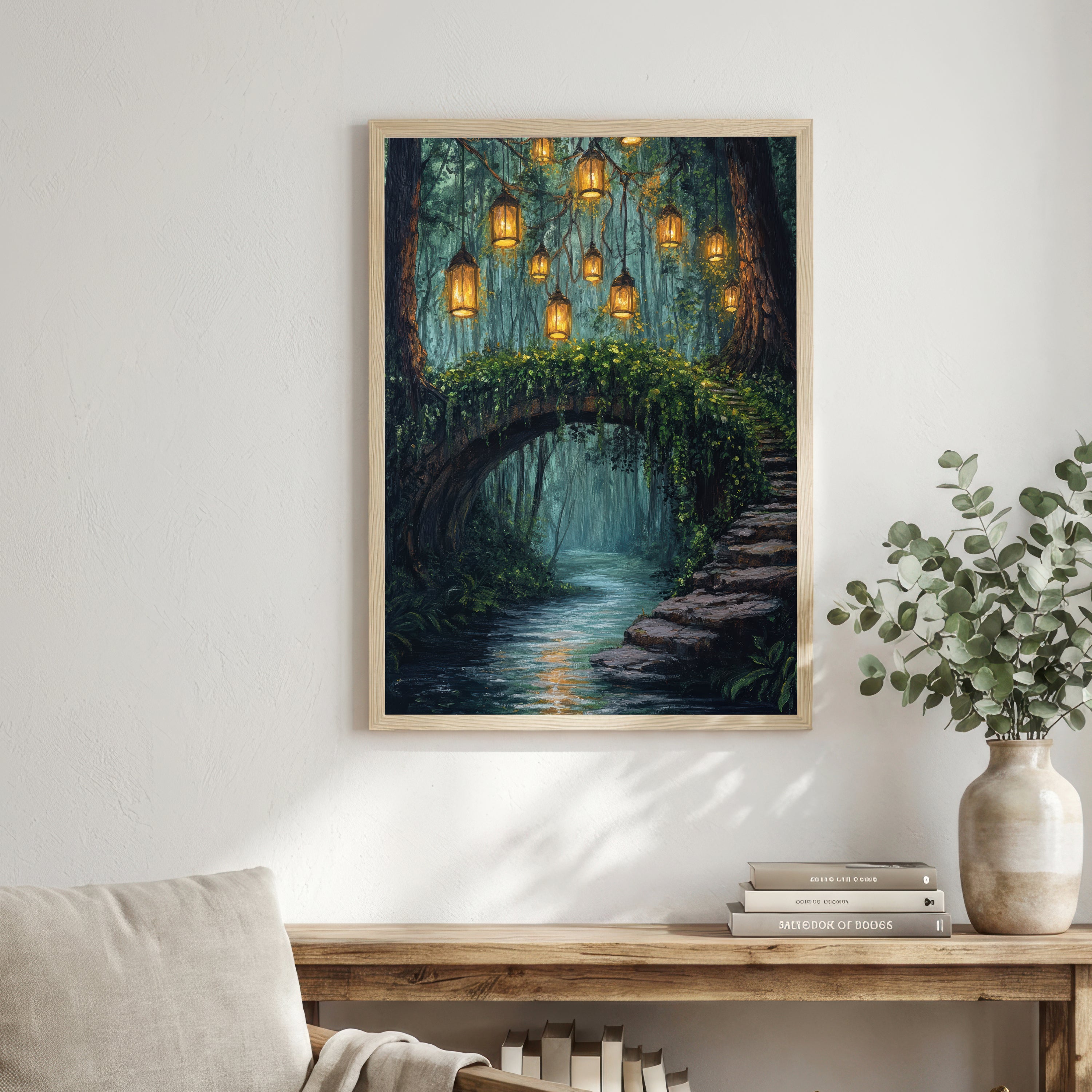 Enchanted Forest Lantern Art Print