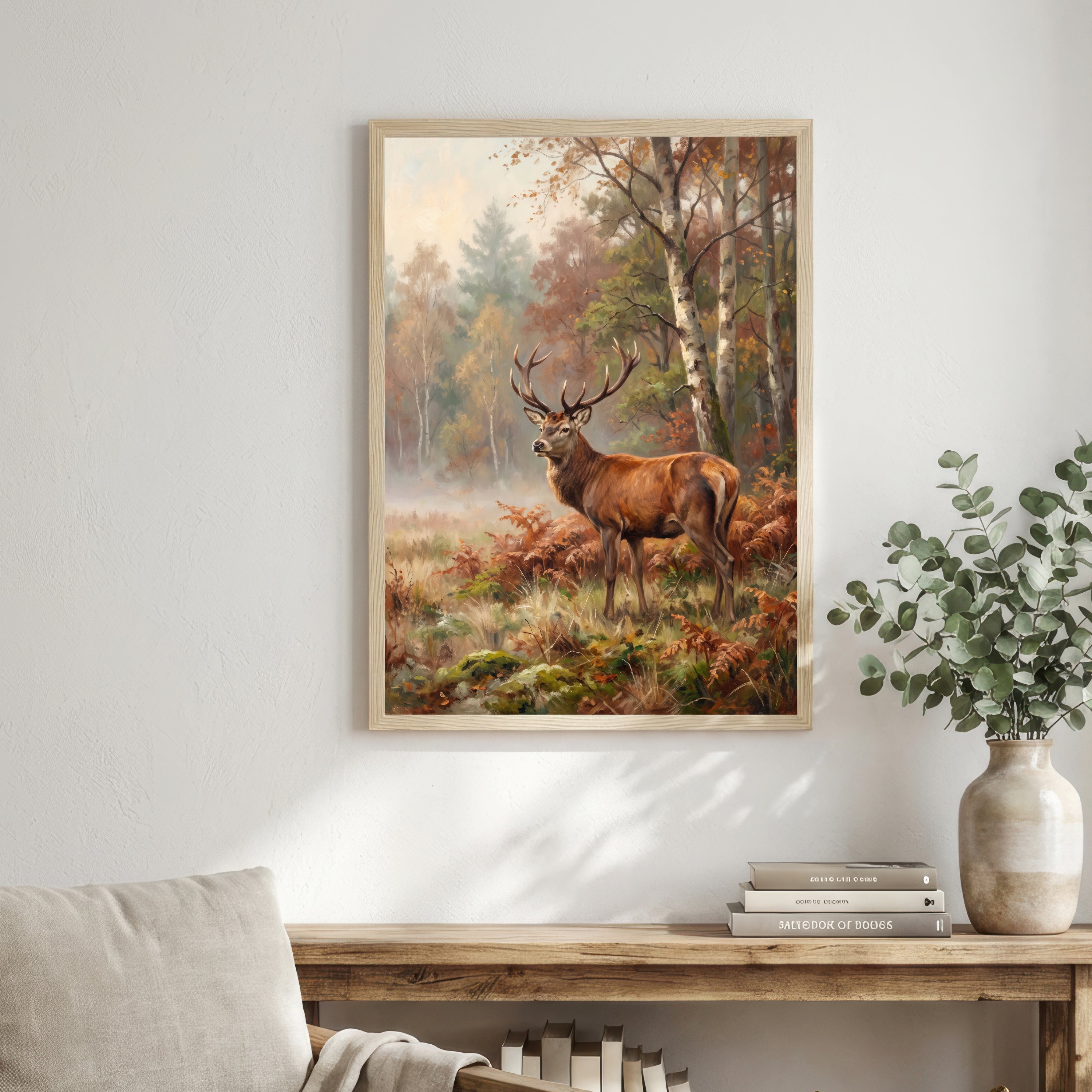 Autumn Stag Woodland Art Print