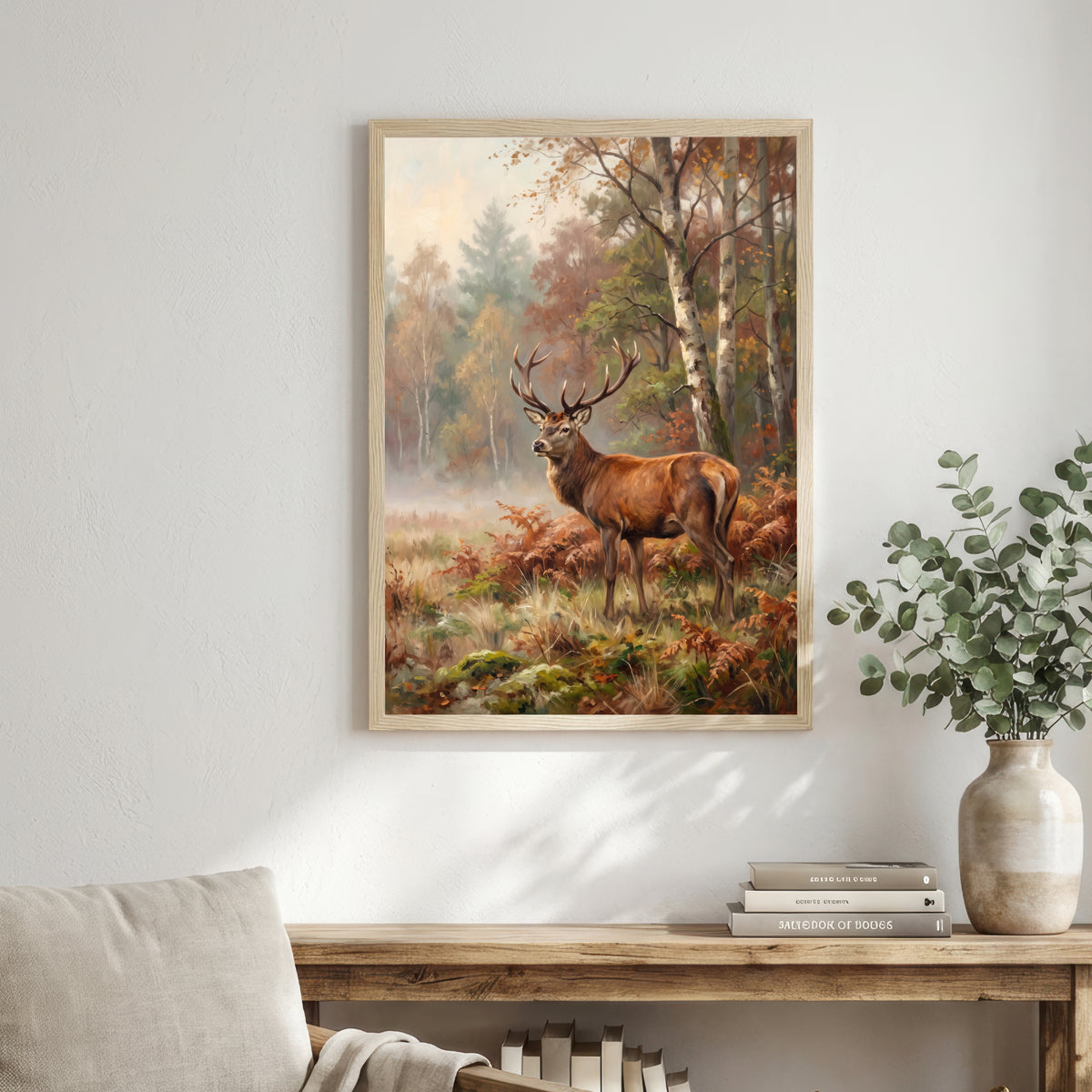 Autumn Stag Woodland Art Print