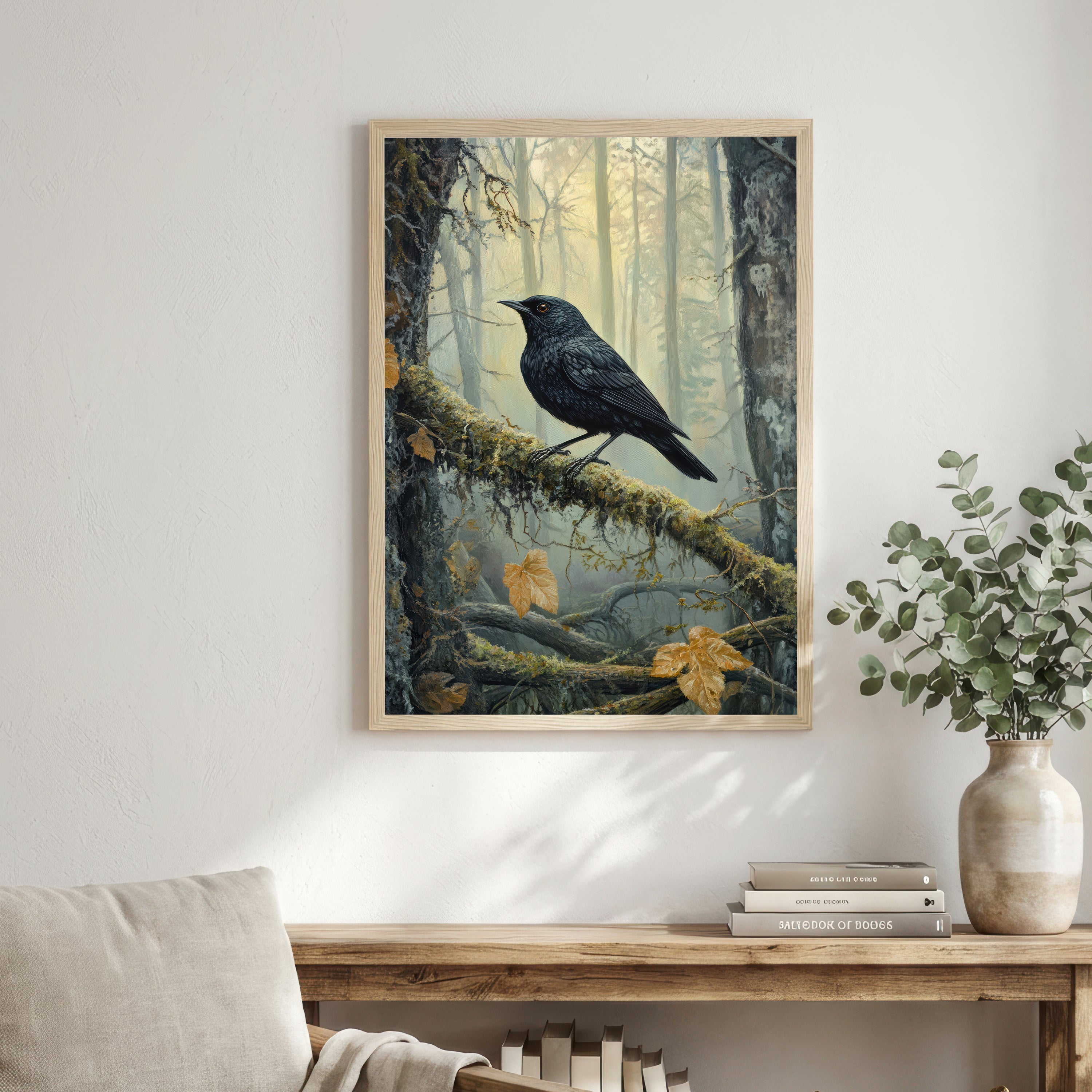 Raven Woodland Art Print