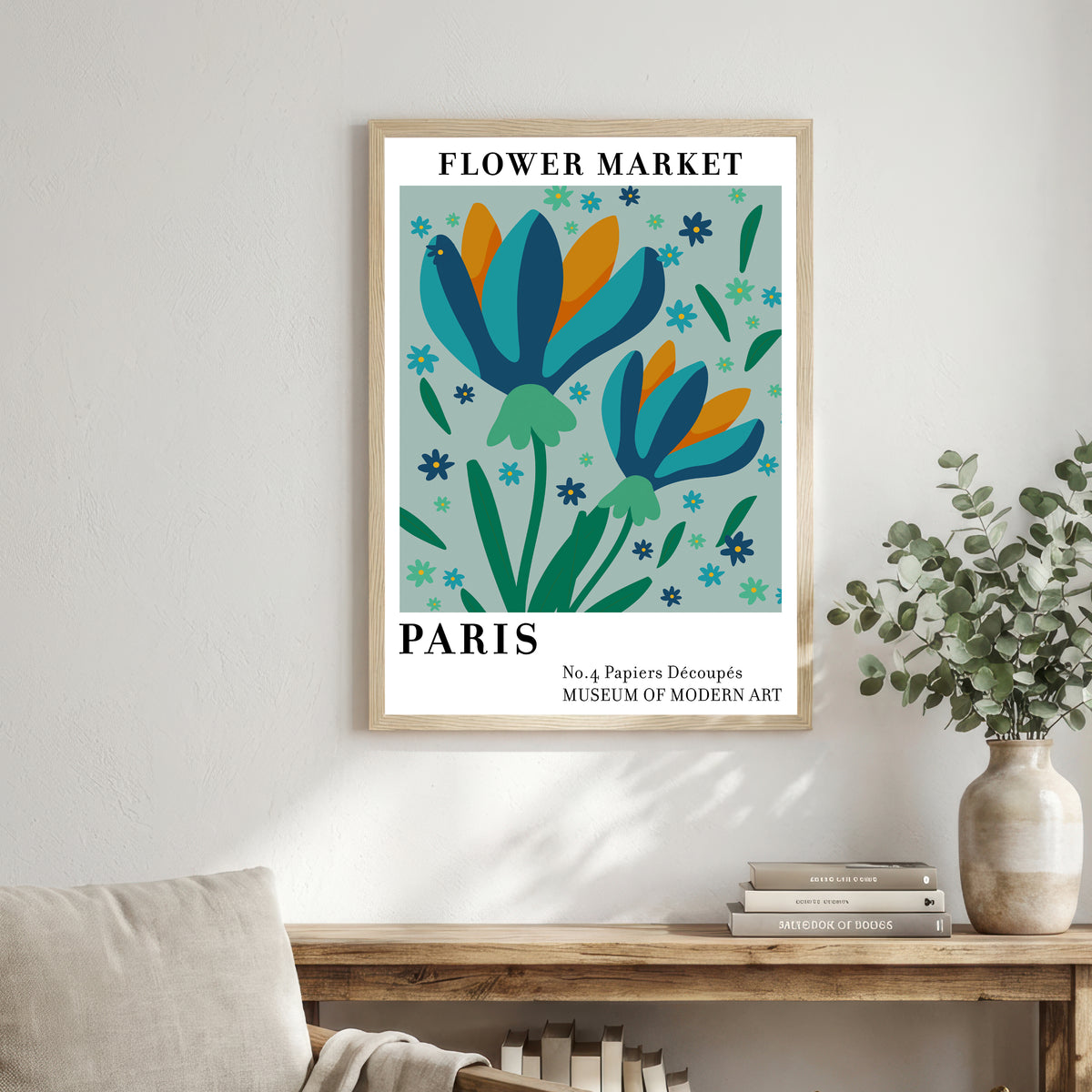Paris Flower Market Paper Cut Art Print