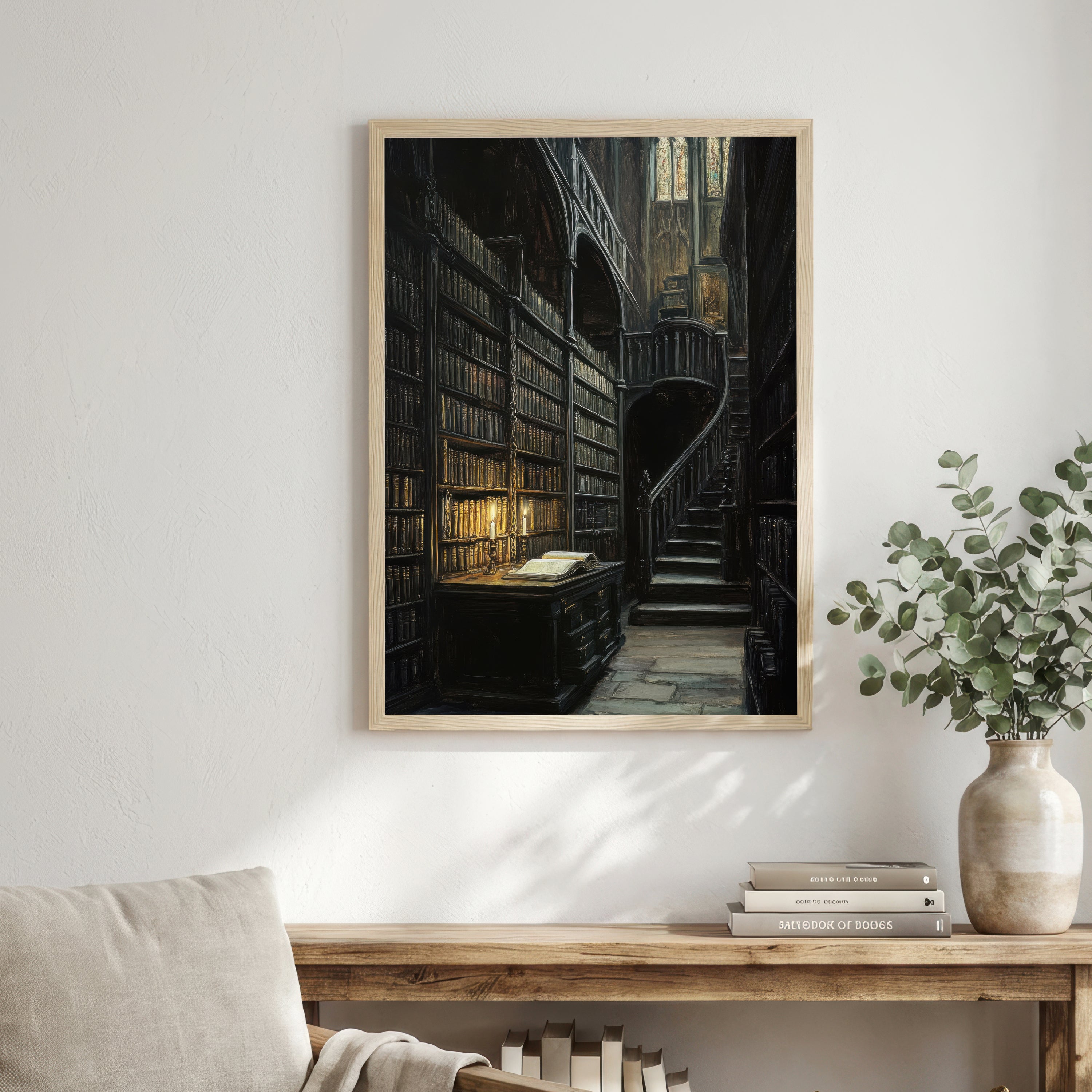 Gothic Library Dark Academia Art Print