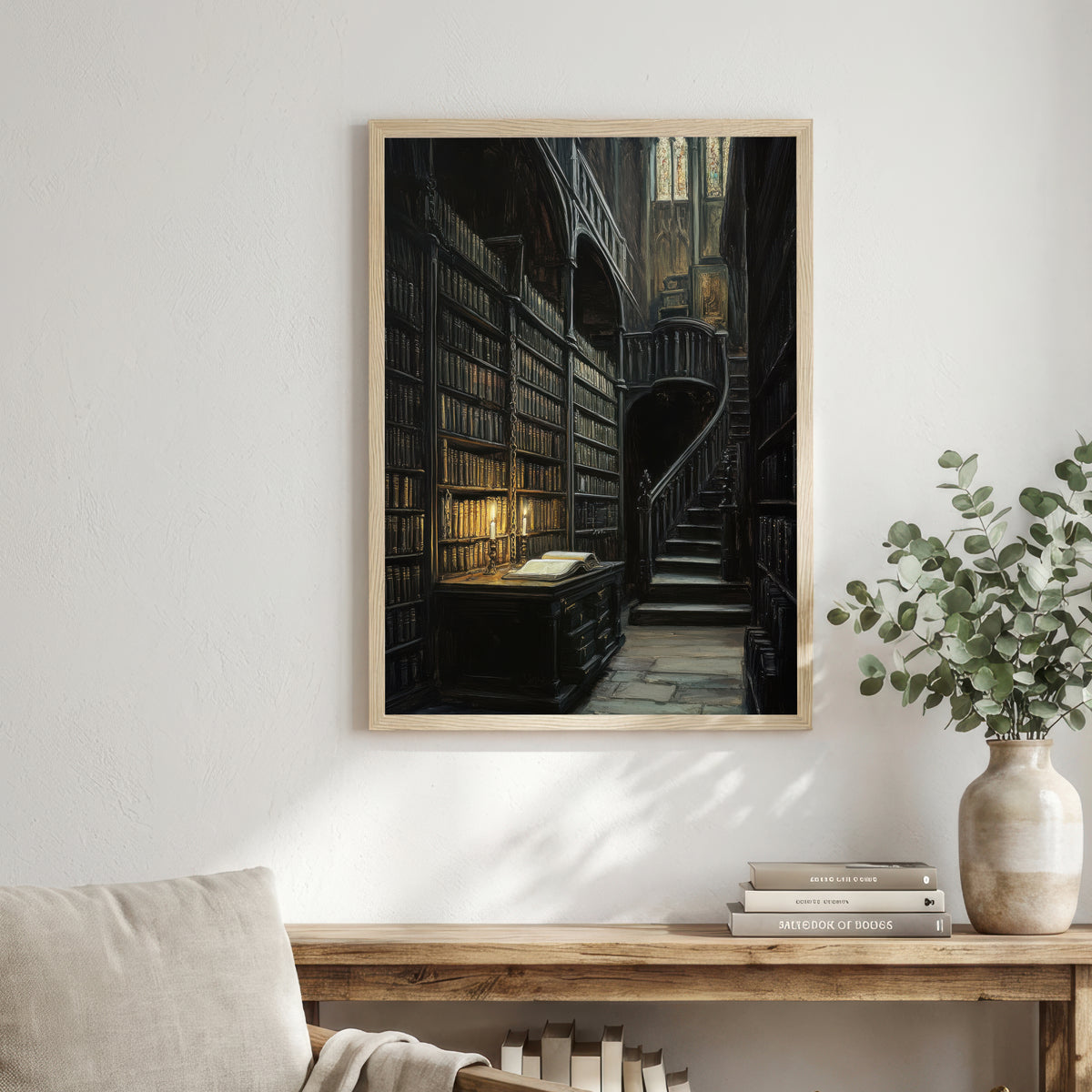 Gothic Library Dark Academia Art Print