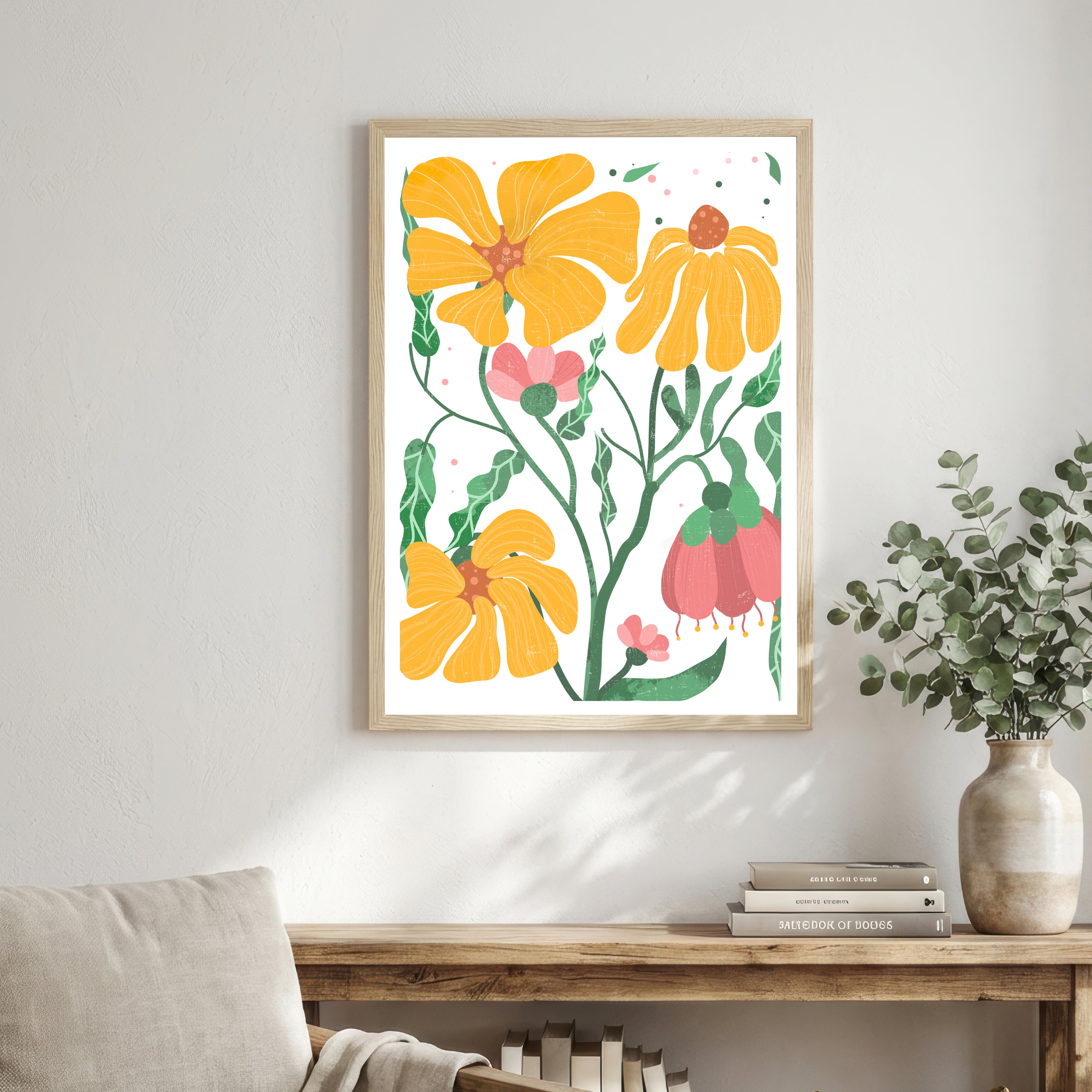 Colourful Wildflower Botanical Art Print